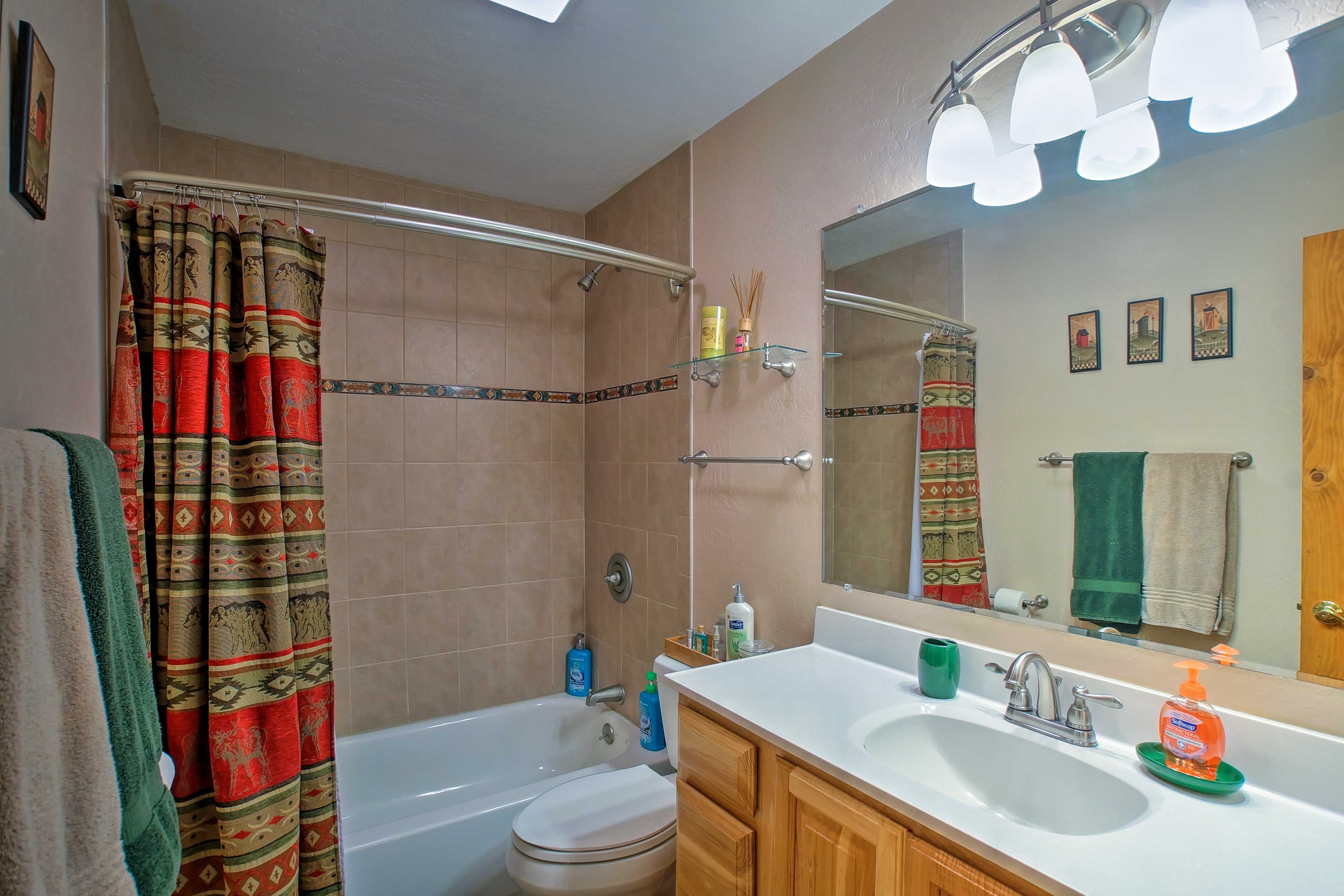 There are 3.5 bathrooms throughout the property.