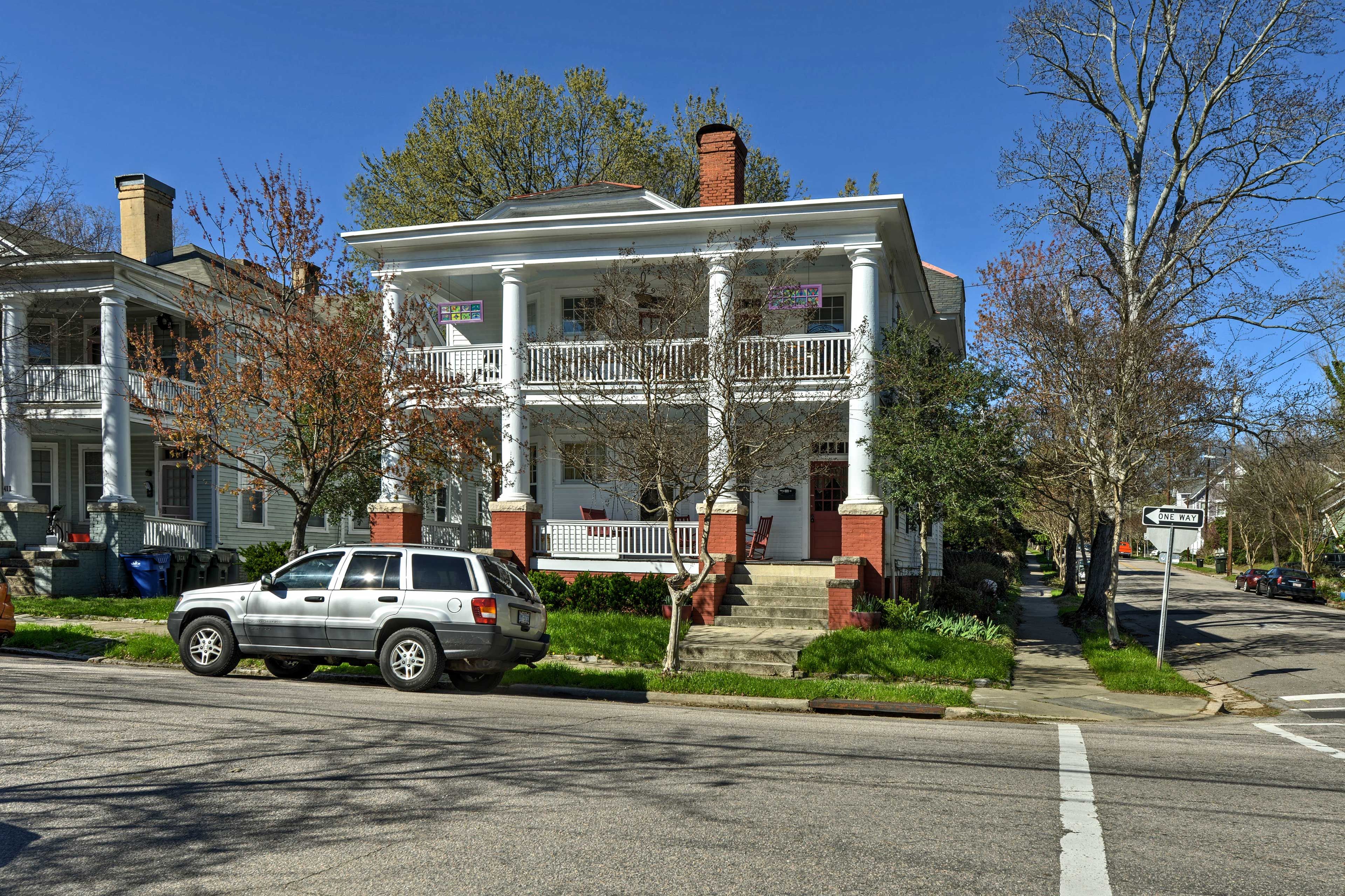 The apartment is located on the corner lot!