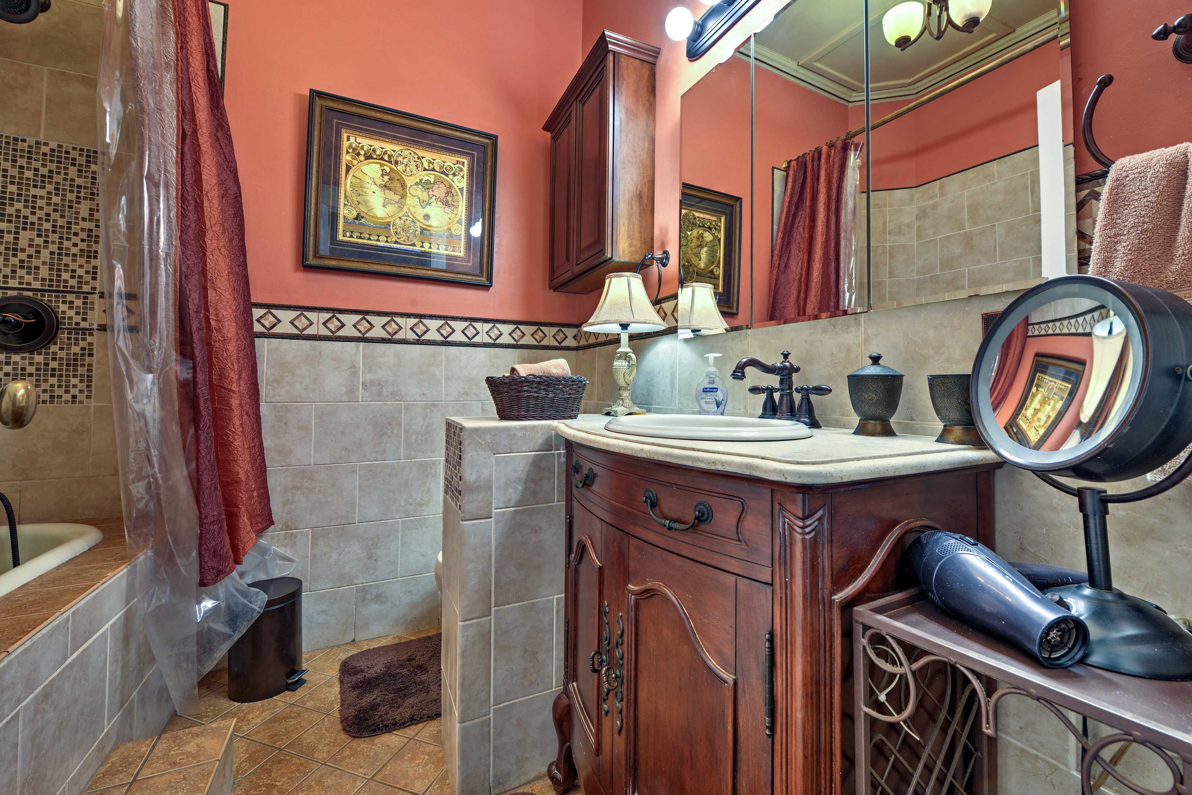 Easily get ready in the full bathroom!