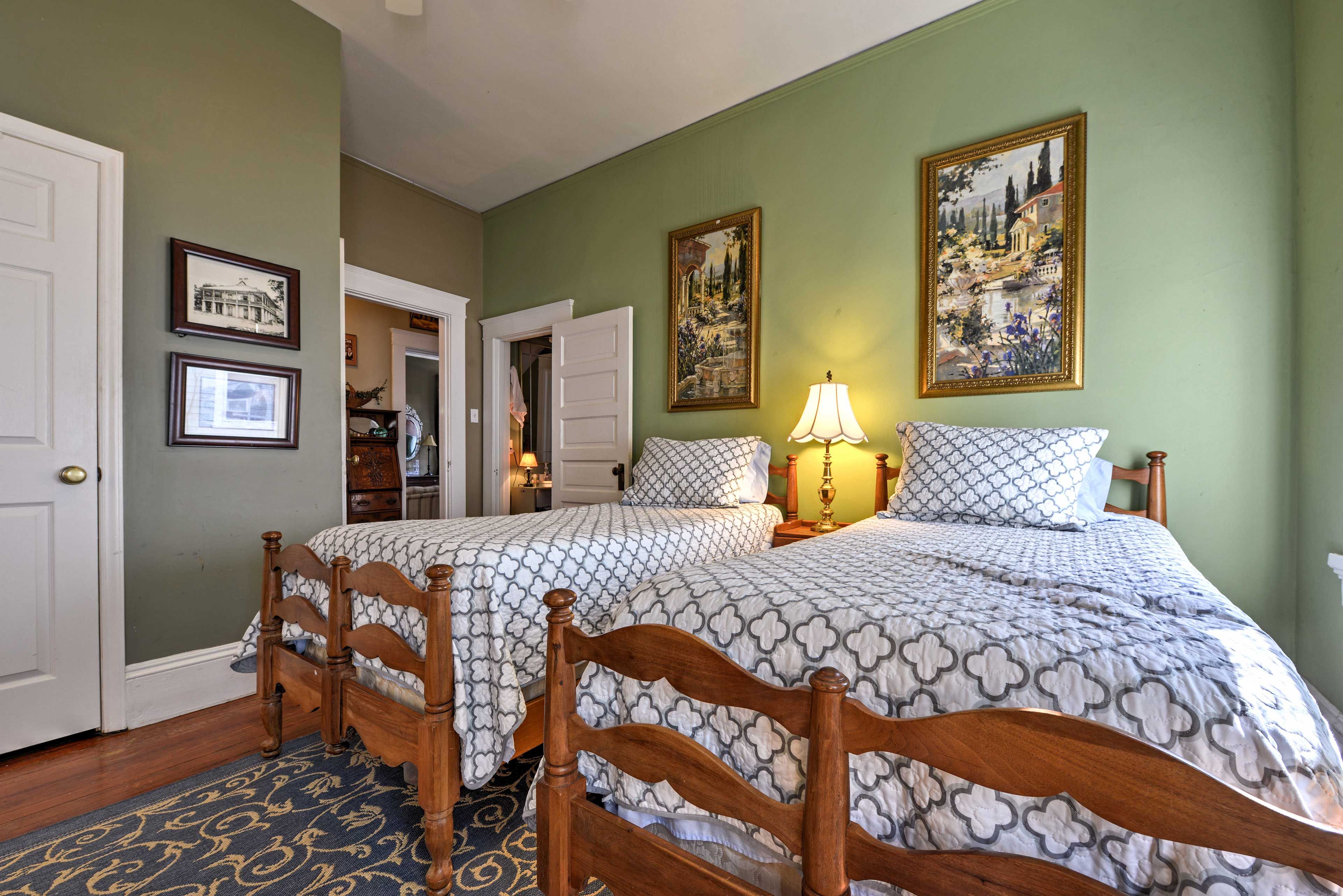 With 2 twin beds, this room sleeps 2.