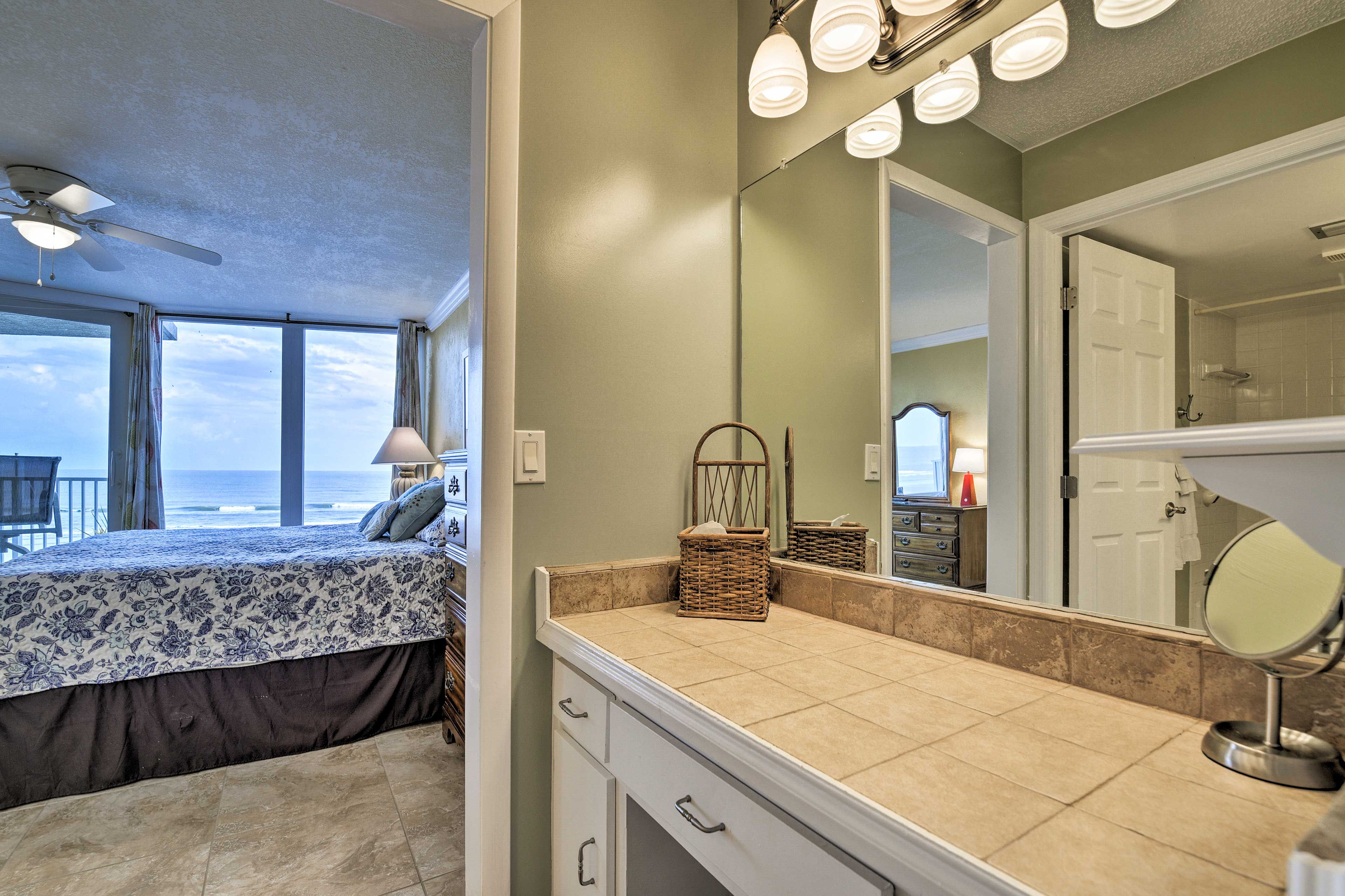 The en-suite is just steps away.