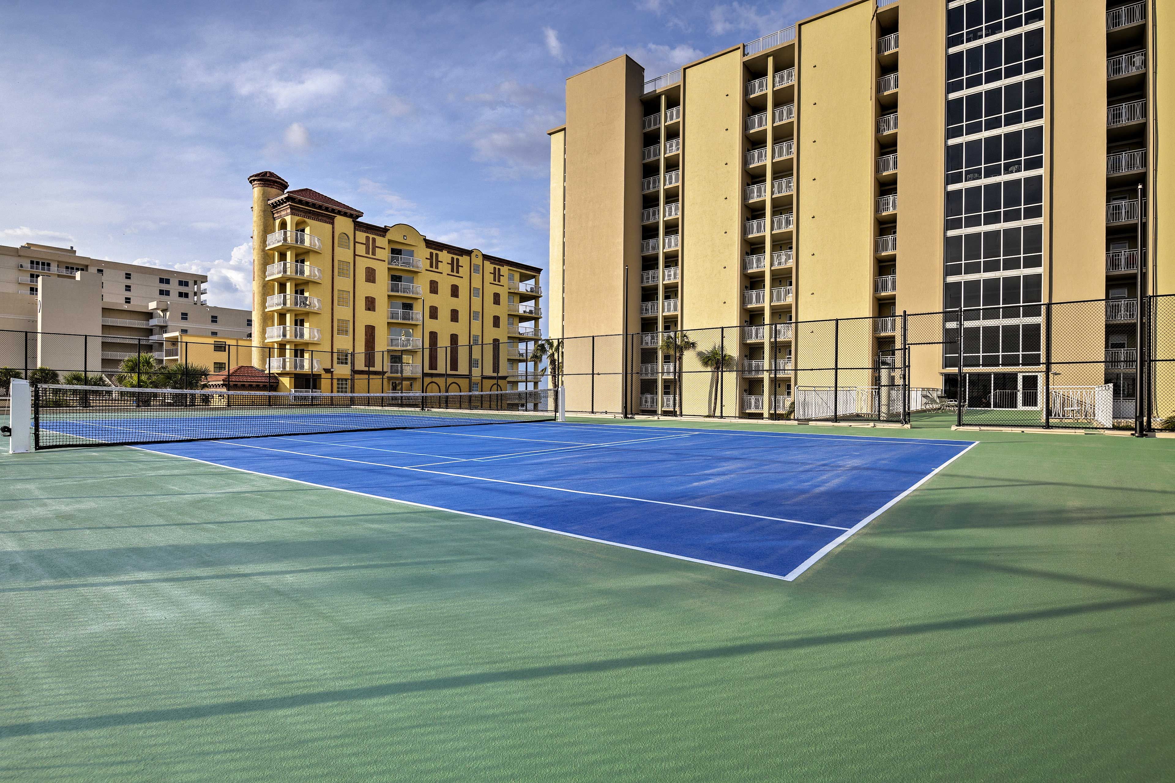 Challenge your fellow guests to a game of tennis.