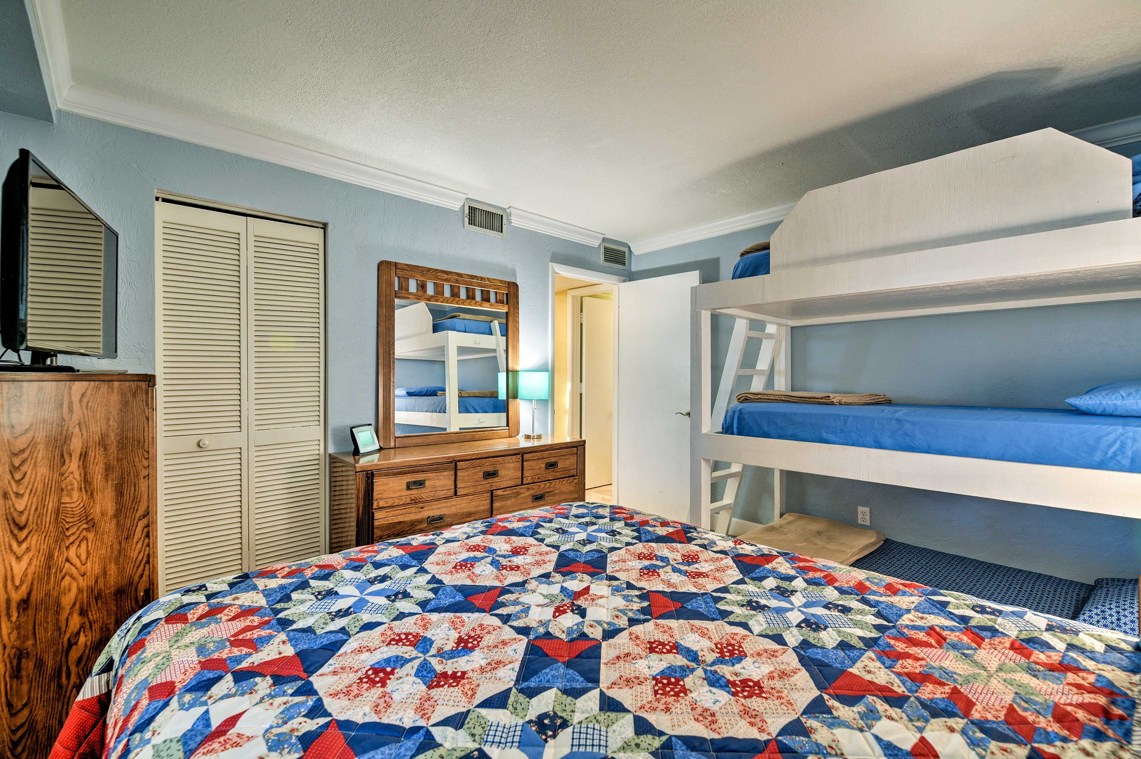 End each night with a movie on the flat-screen TV.