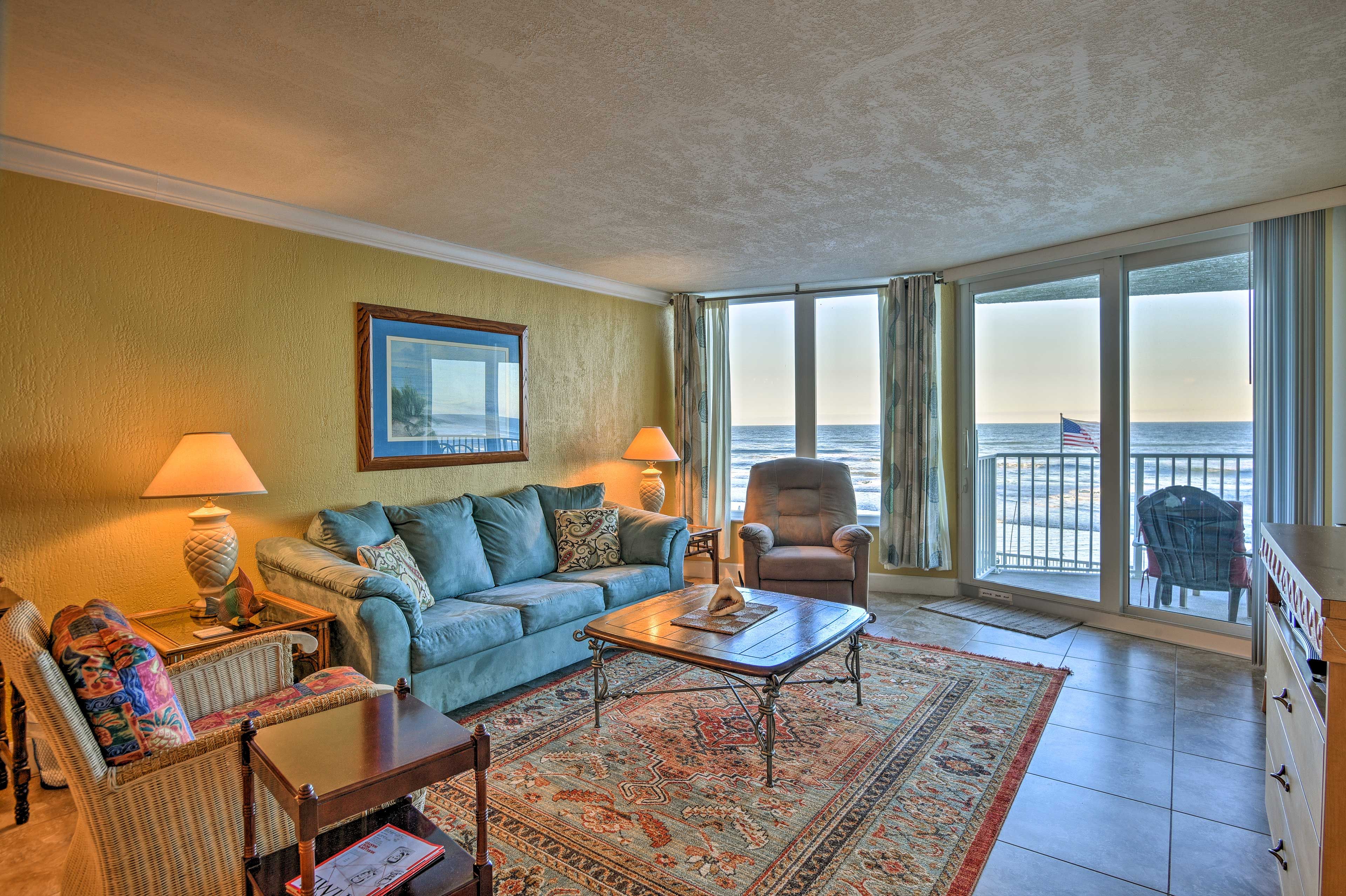 Wake up at this 2-bed, 2-bath Daytona Beach Shores vacation rental condo!
