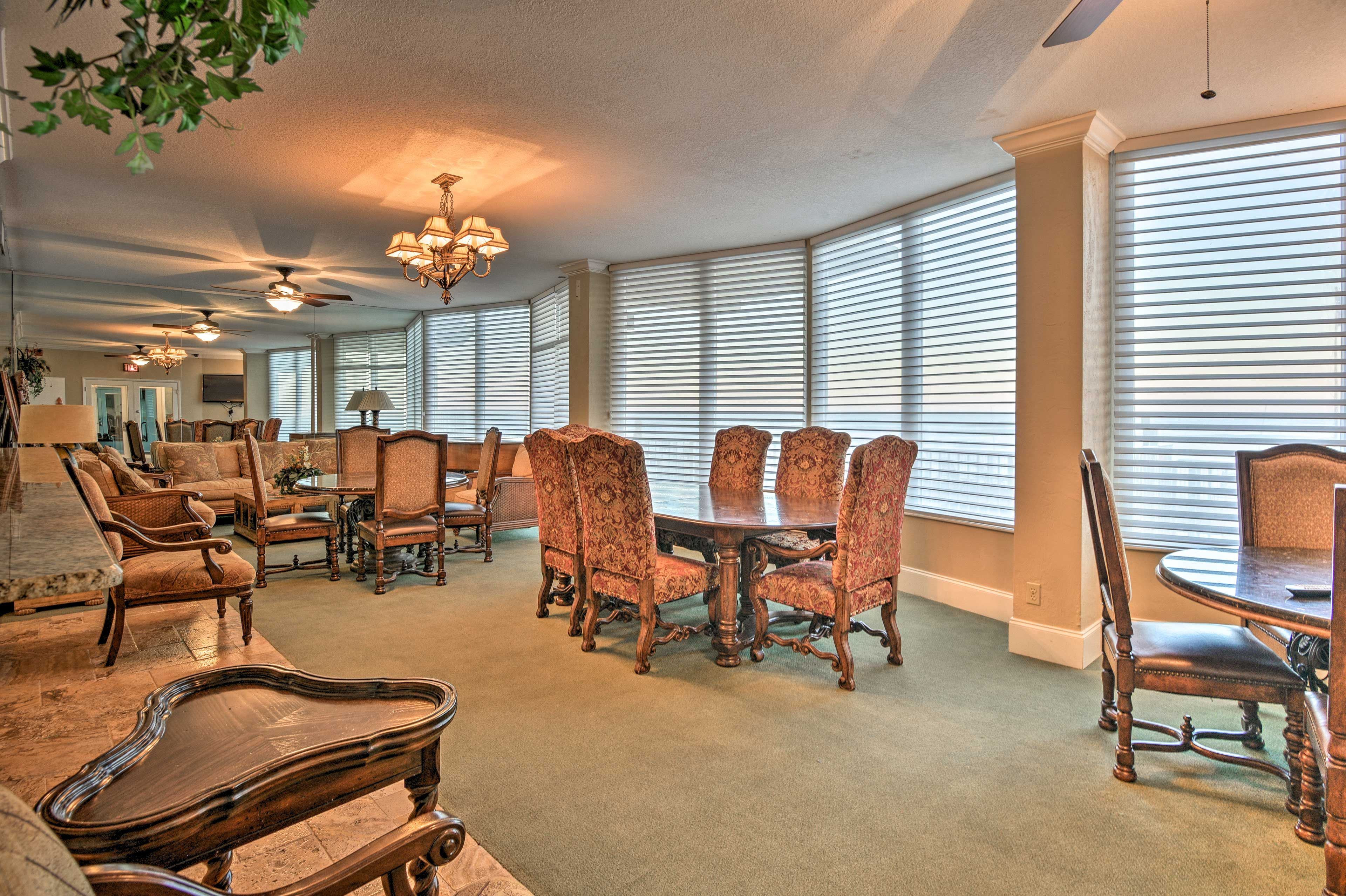 Gather with family and friends in the community lobby area of the condo.