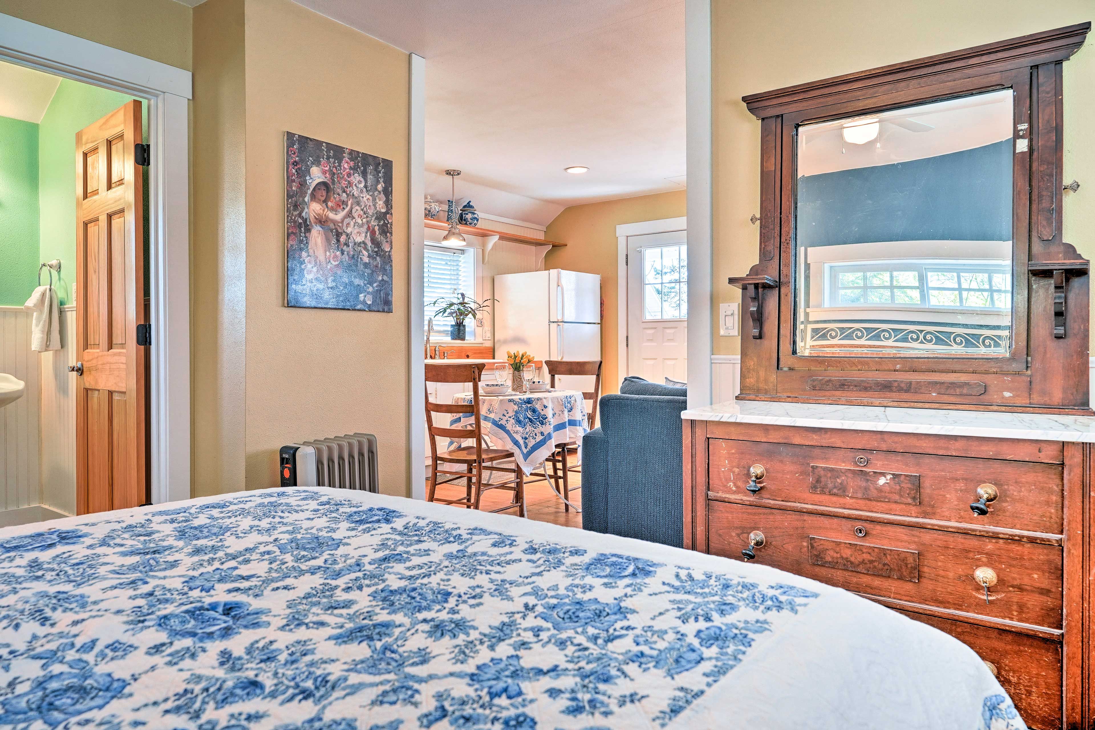 A large dresser and closet let you unpack and feel at home during your stay.