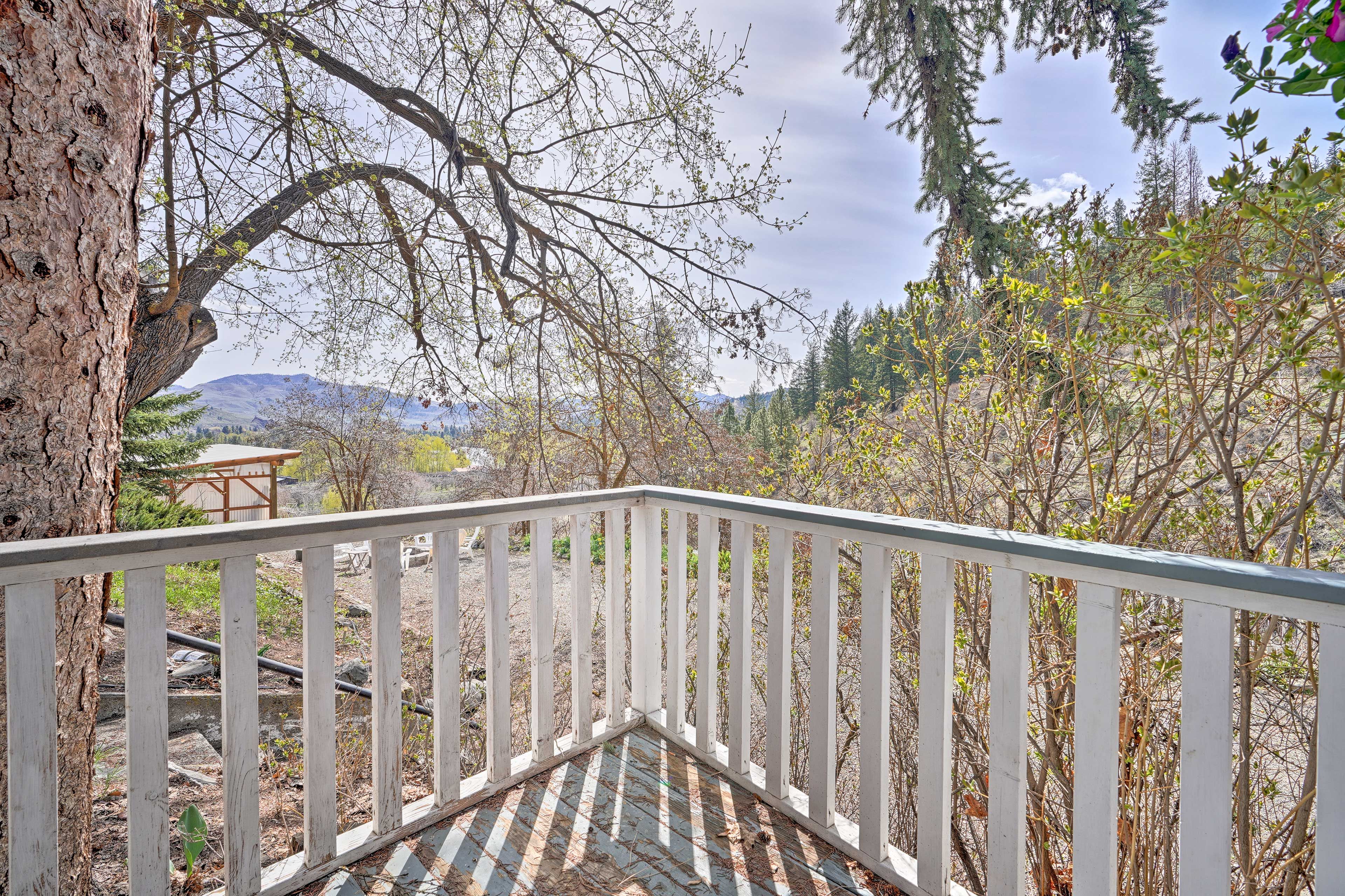 Spend contemplative moments on the peaceful porch.