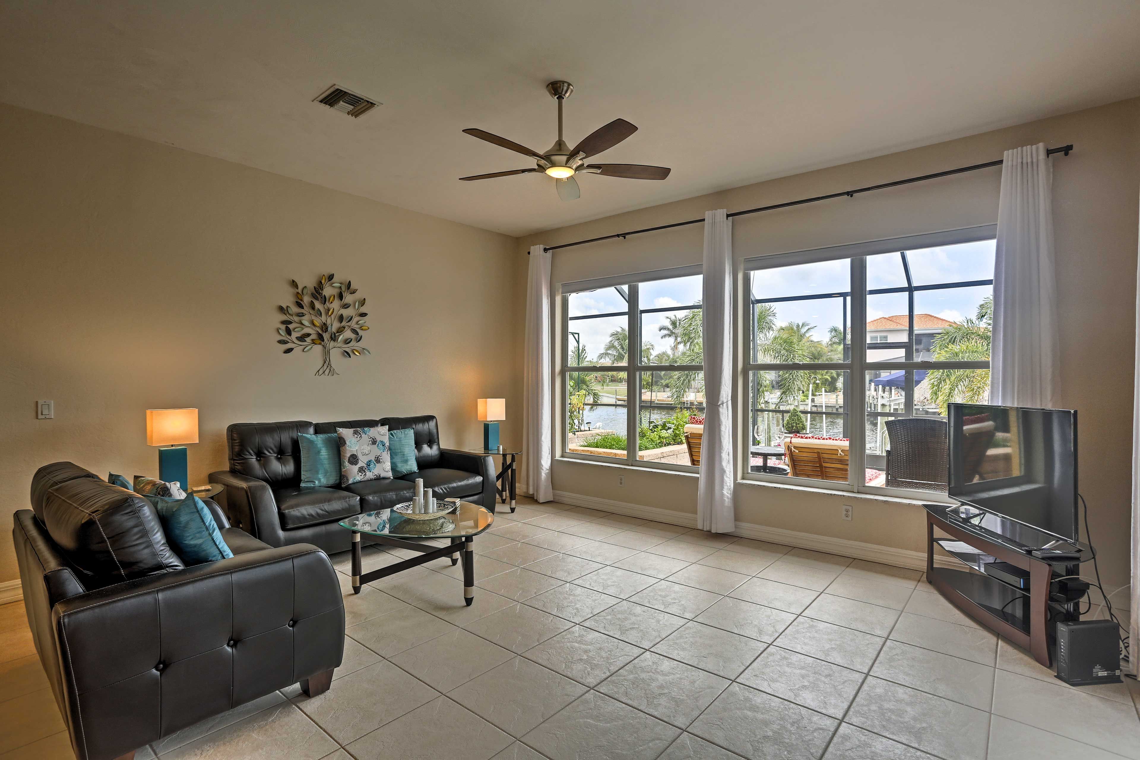 Large picture windows allow for an abundance of natural light to fill the space.