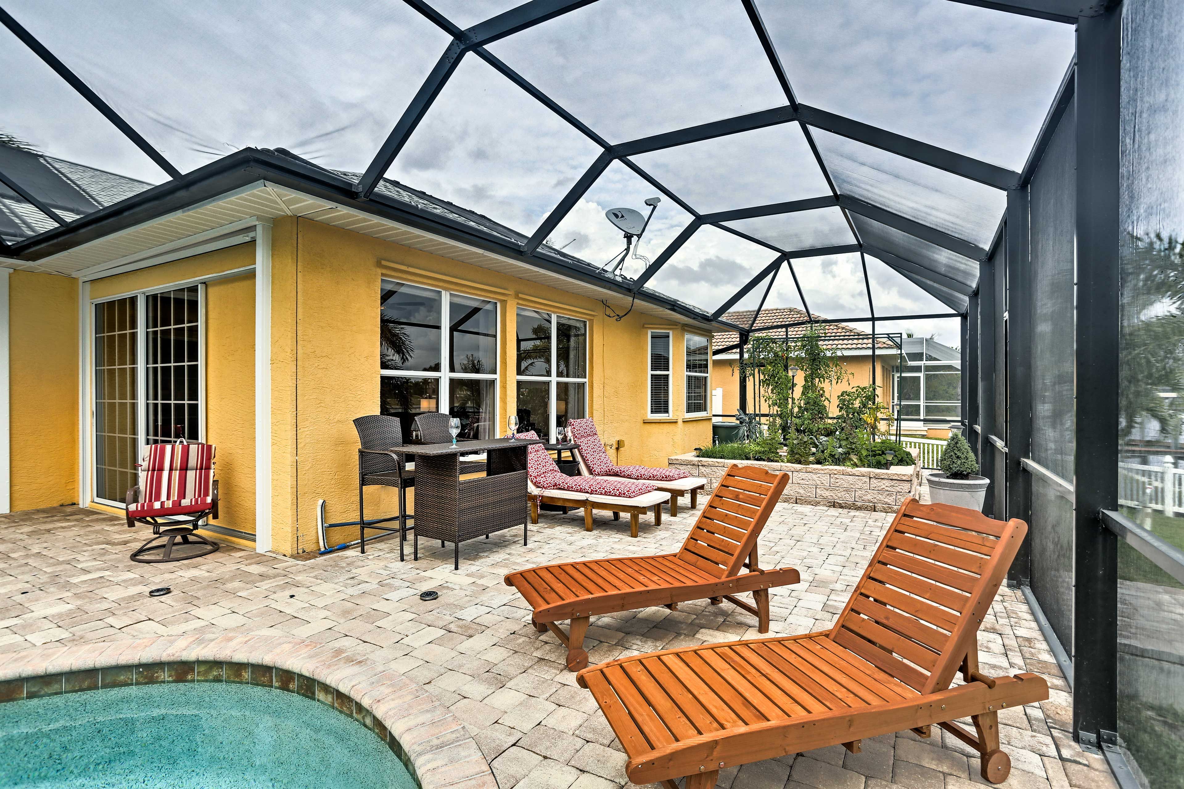 The pool can be heated for an additional fee.