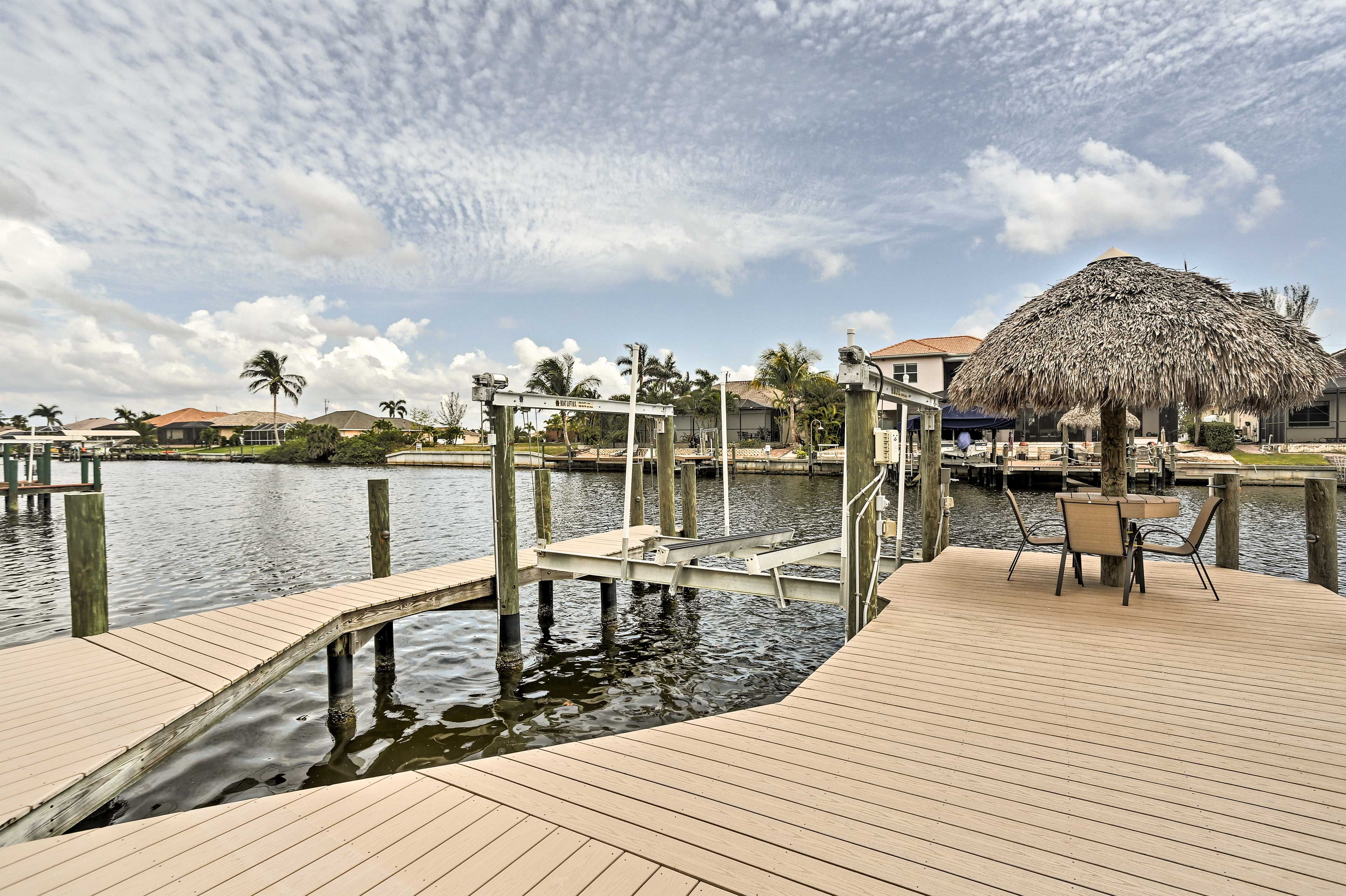 Easily store your boat at the private dock with room for 2 boats.