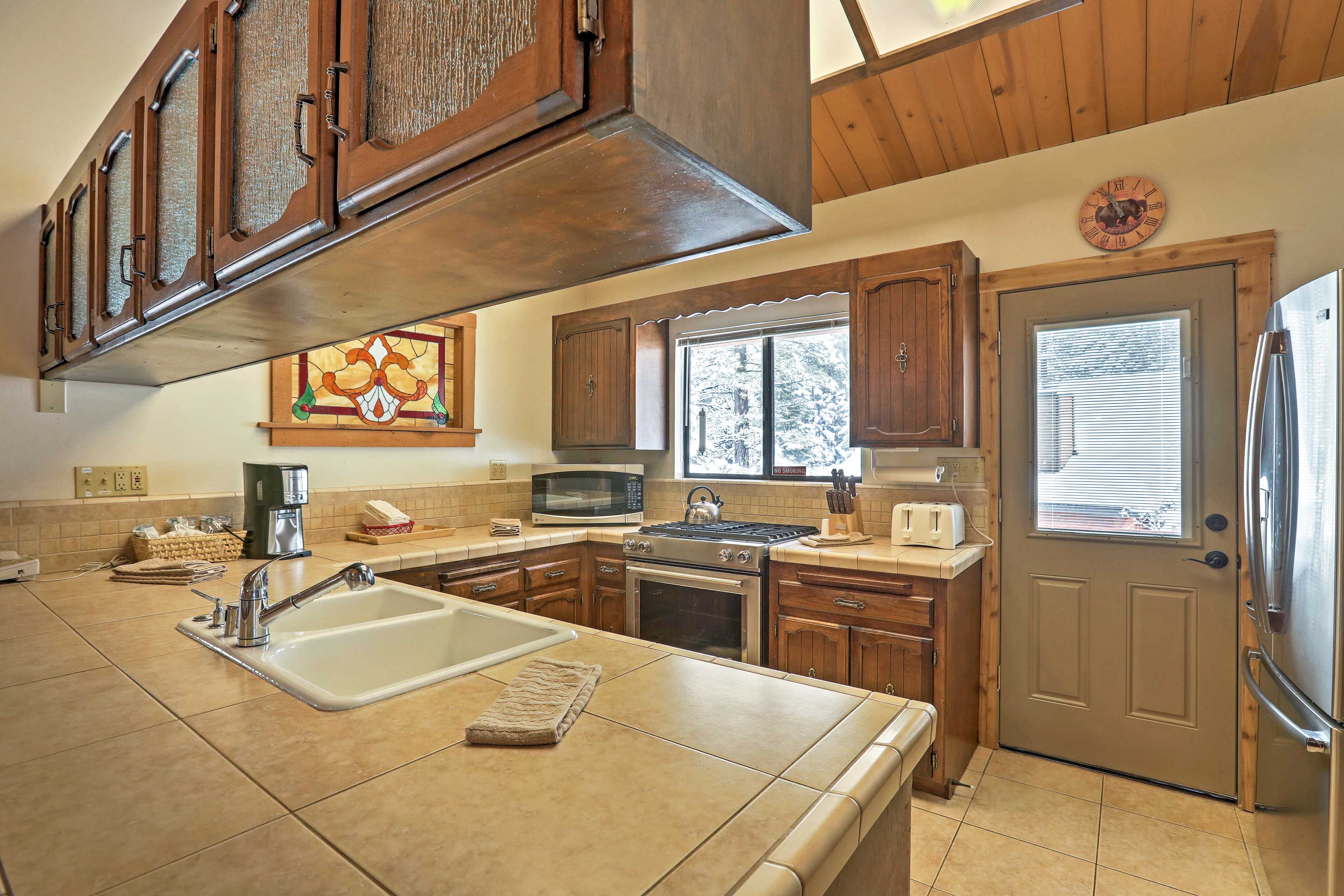 All the essential appliances and ample counter space make cooking a breeze.