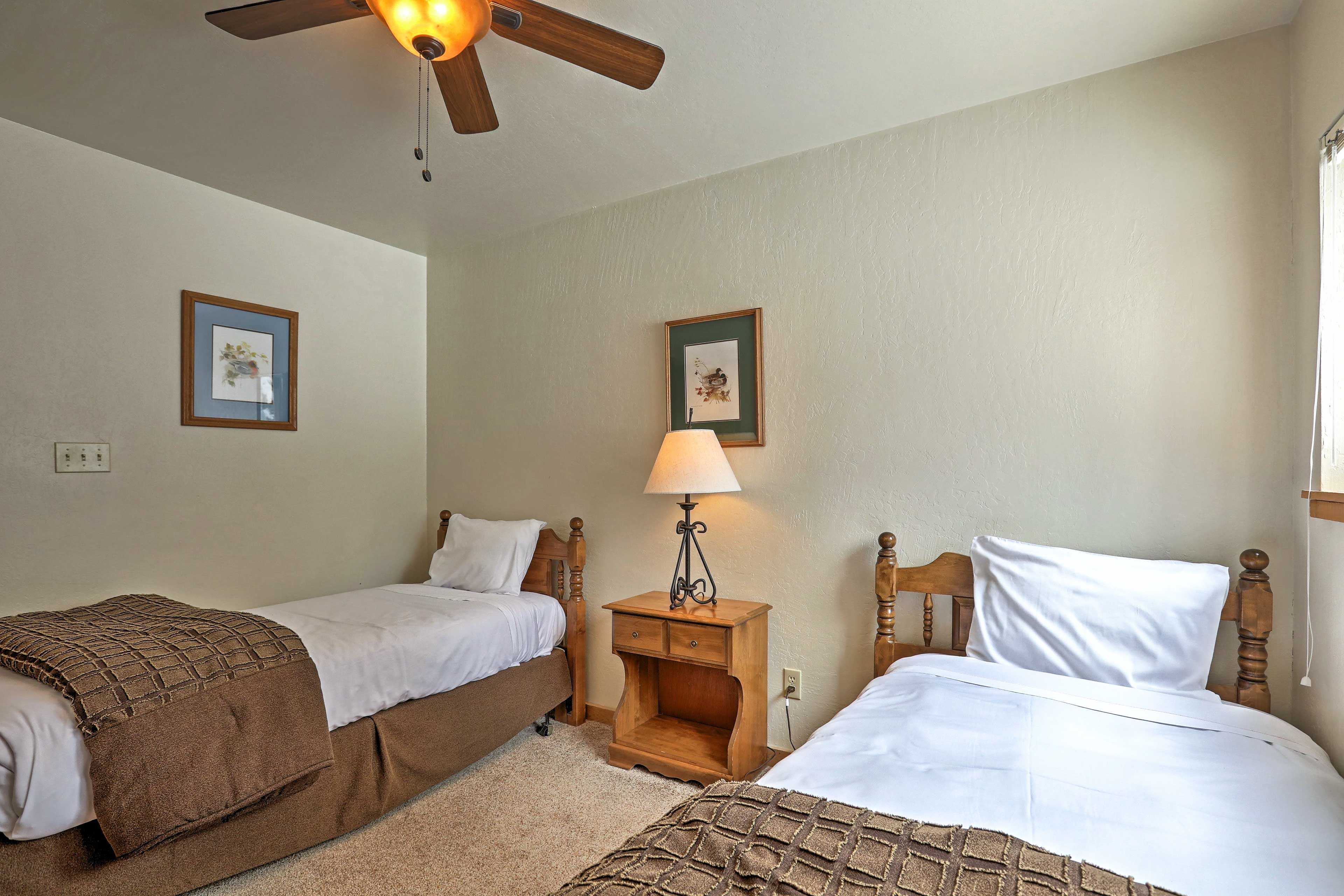 Each bedroom comes with a flat-screen cable TV.
