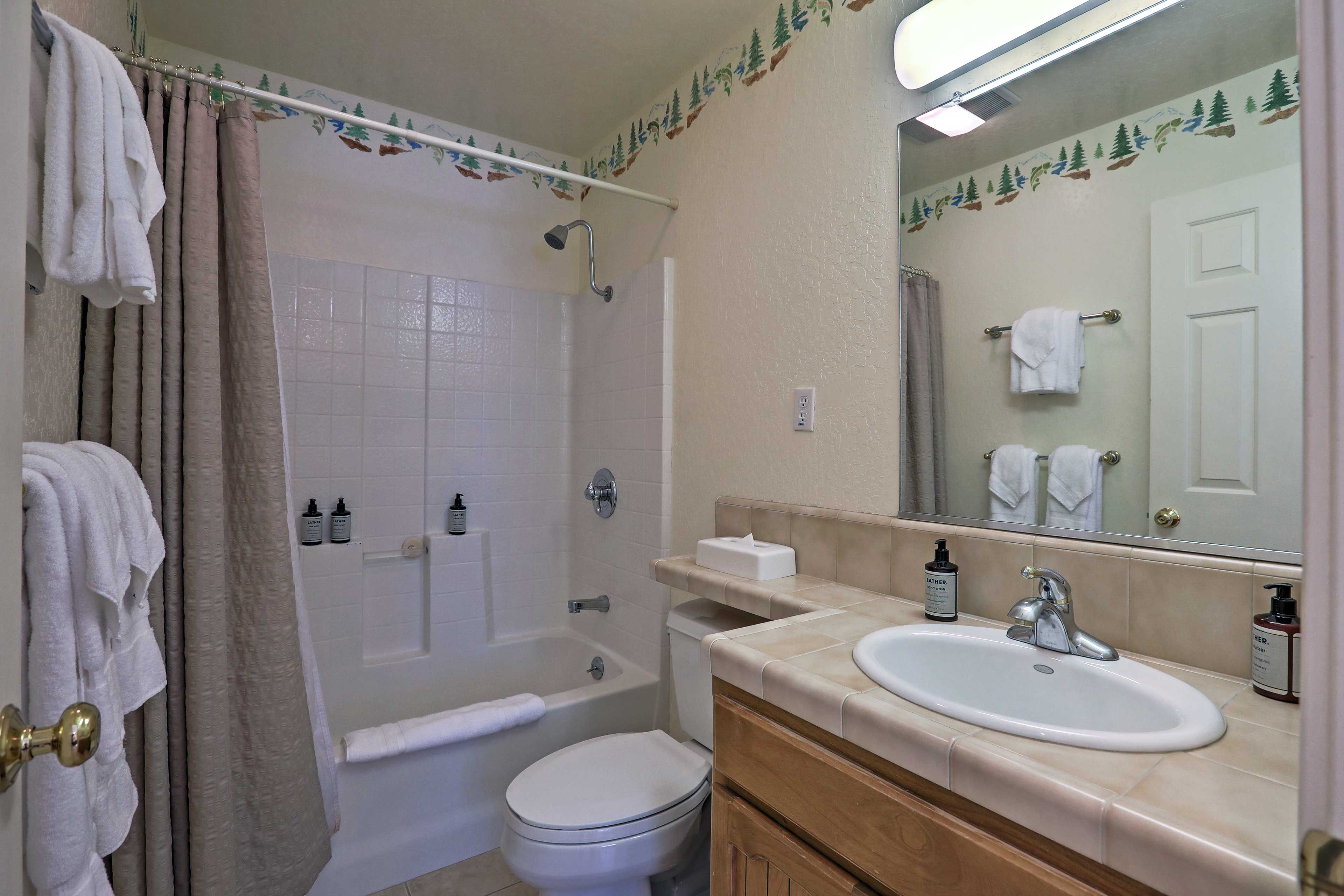 Shower off to clean up after your mountain biking adventures.