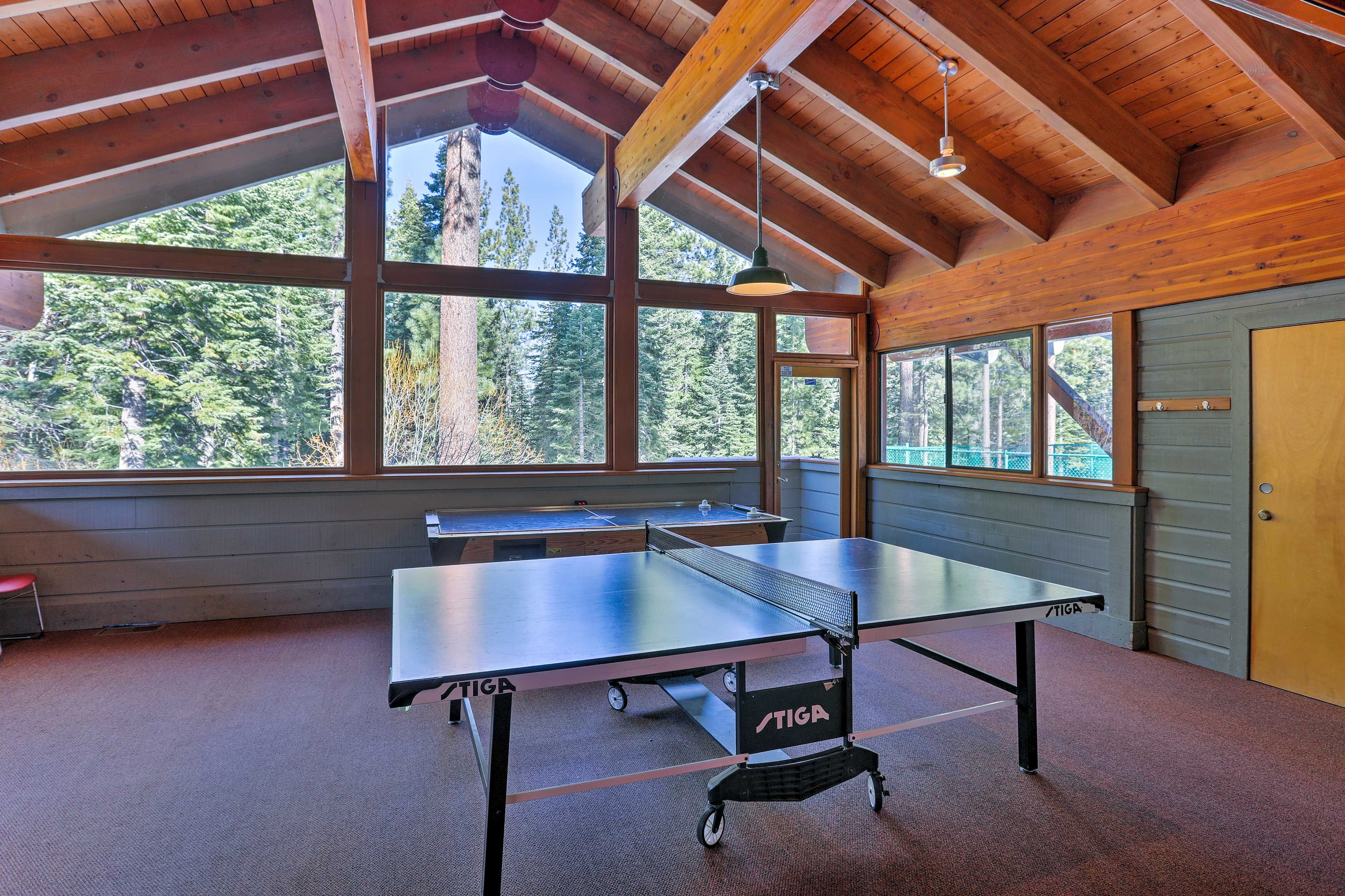 Challenge friends to some ping-pong action!
