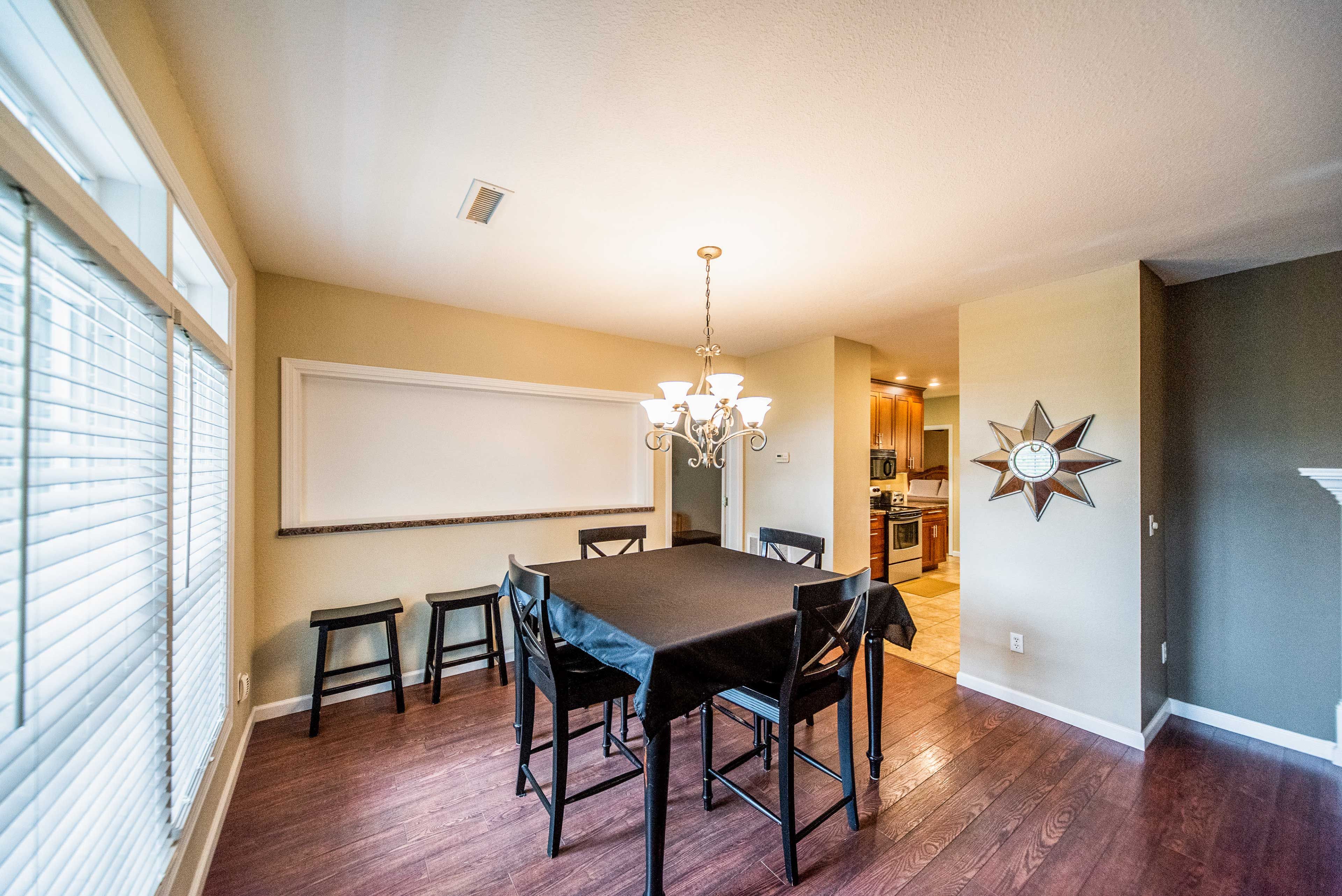 Everyone has a seat at this dining table.