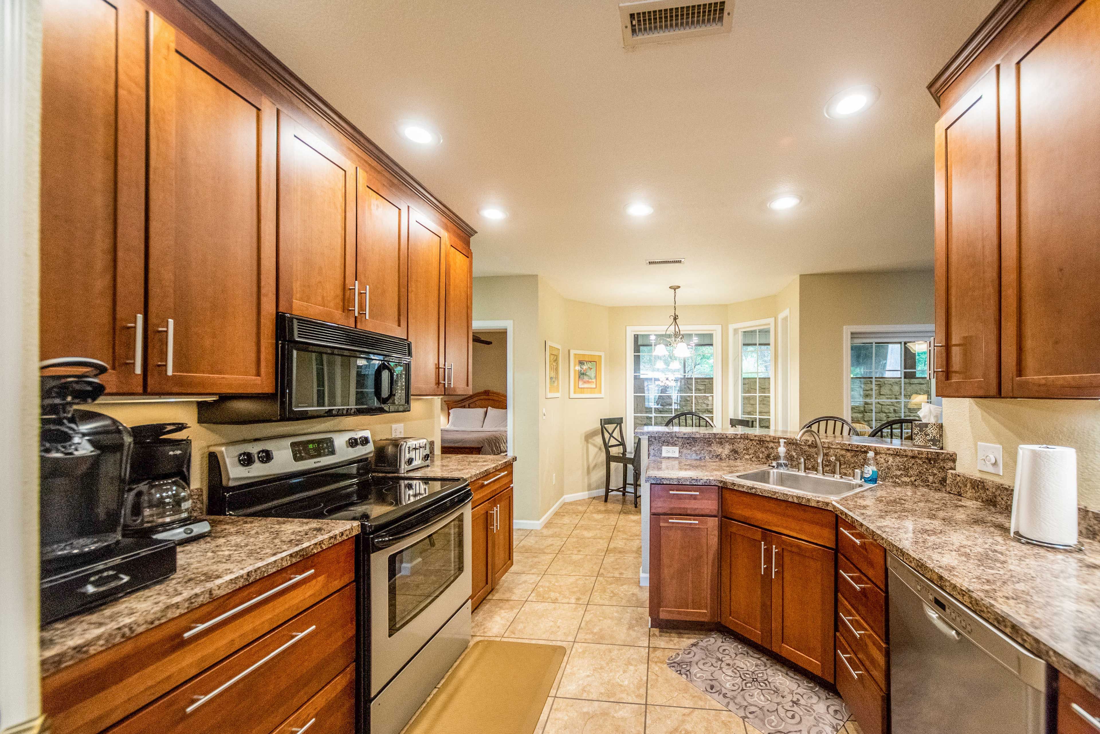 Make your favorite meals in the fully equipped kitchen.