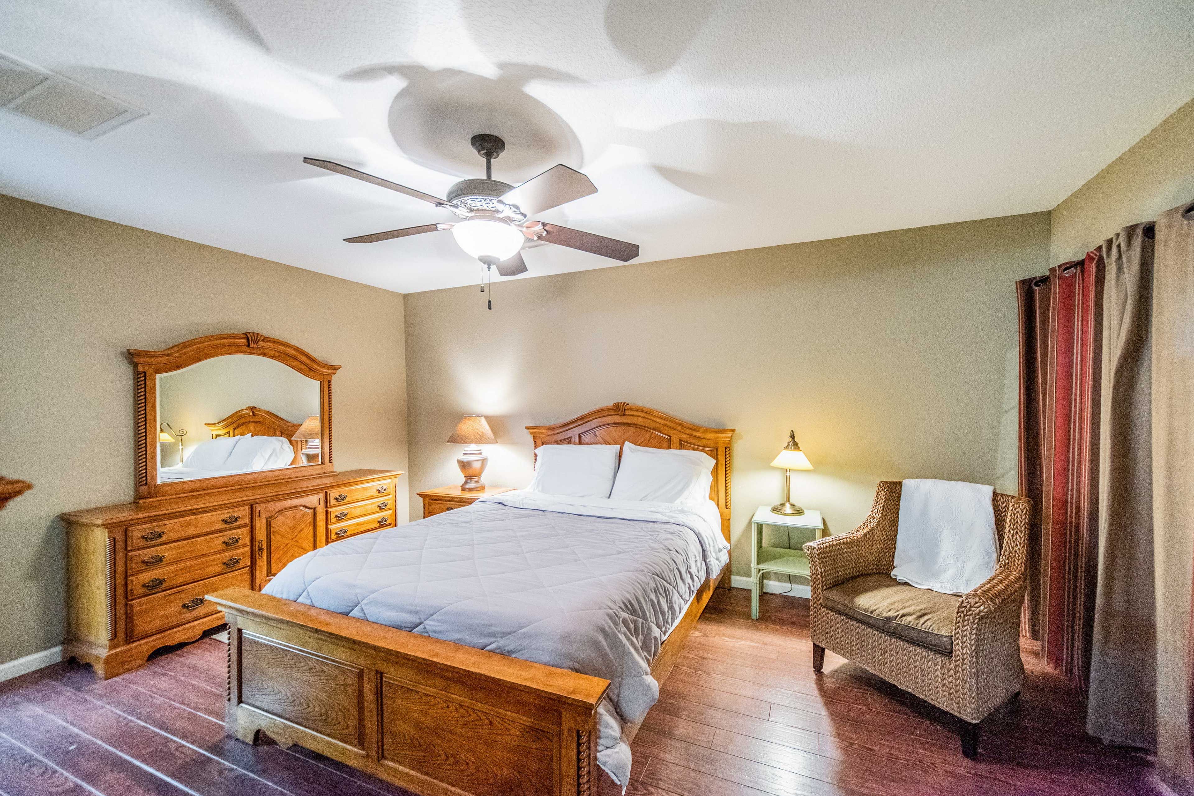 Two guests can claim the bedroom suite