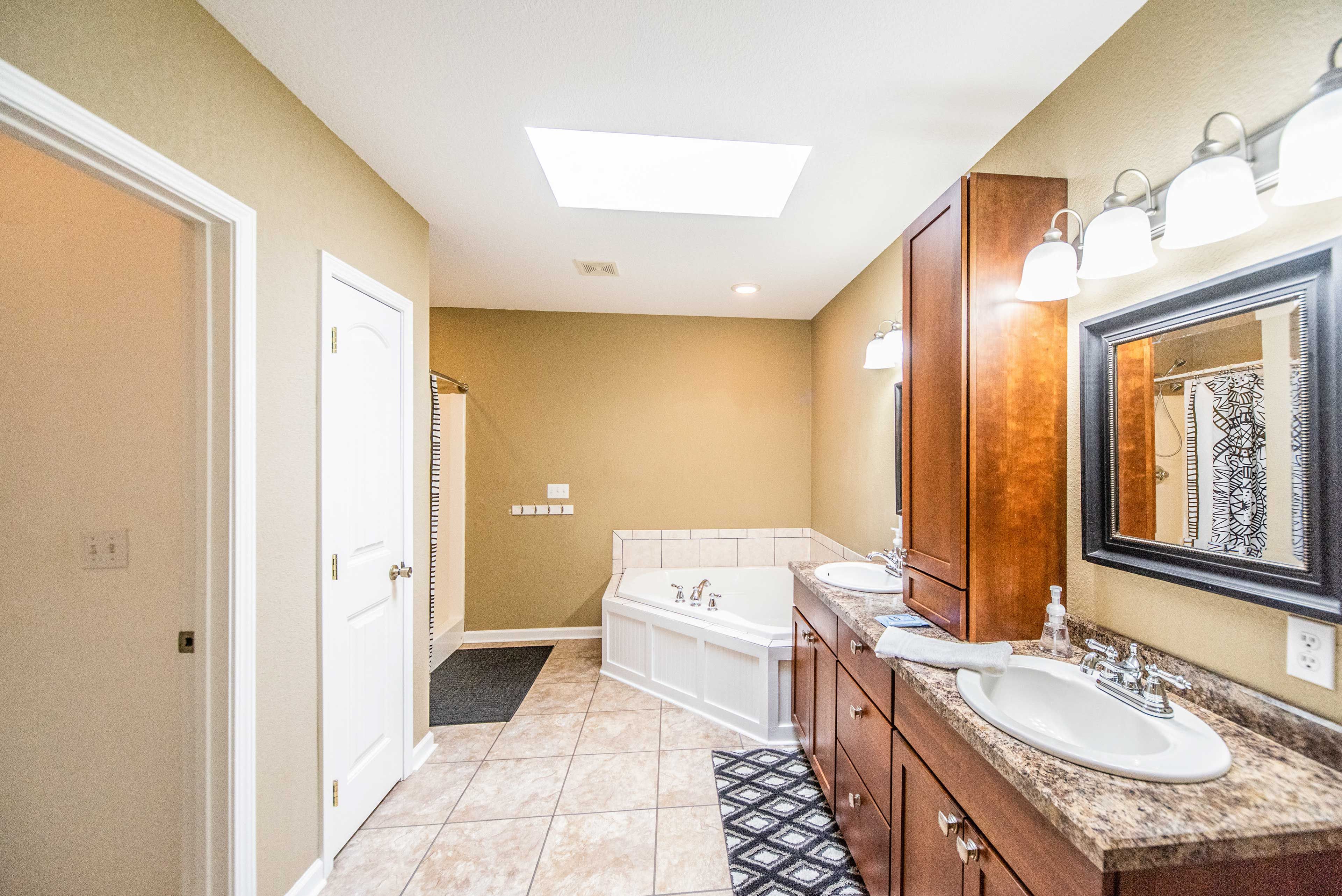 Get ready for the day in the en-suite bathroom!