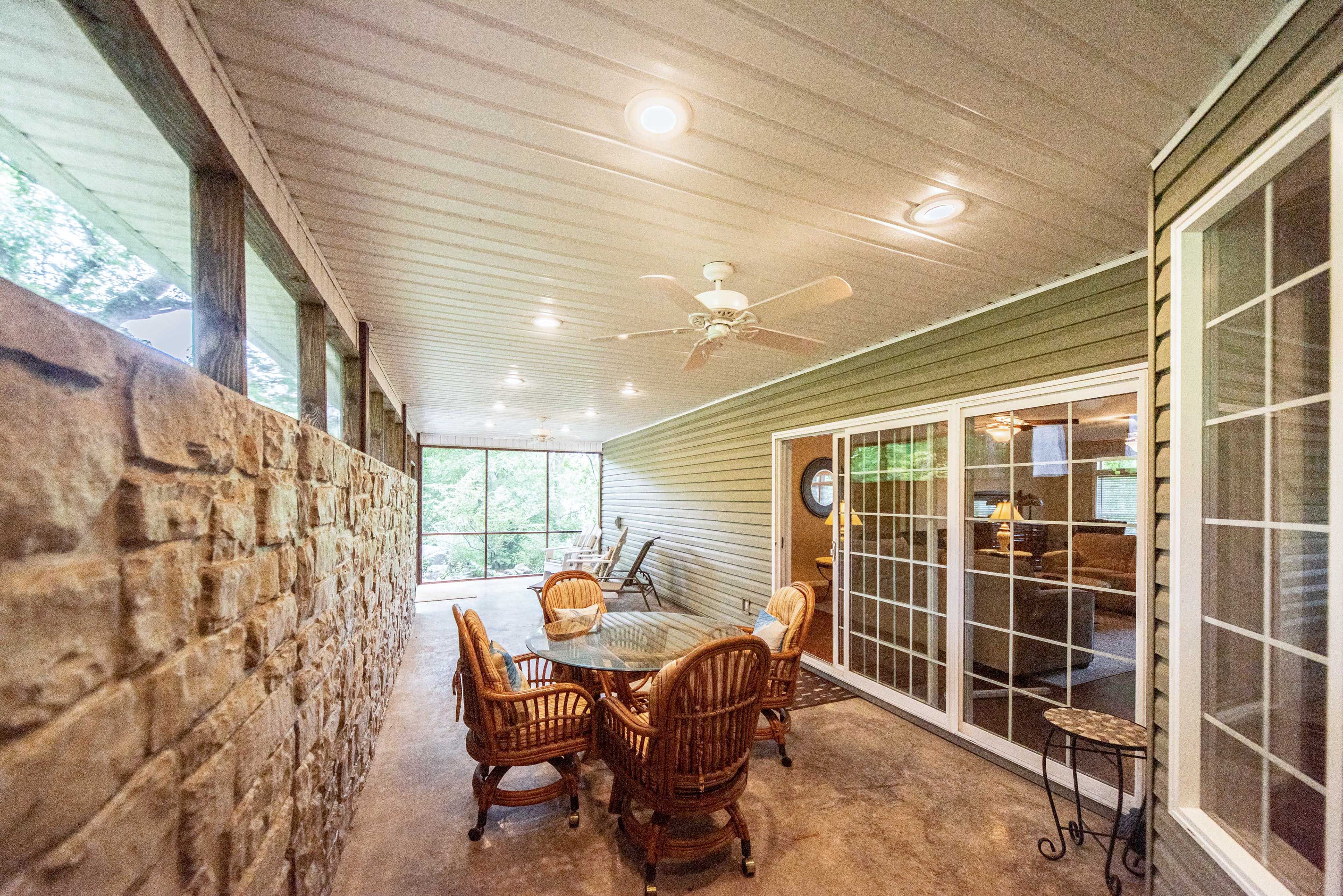 Open the sliding doors to relax on the porch.