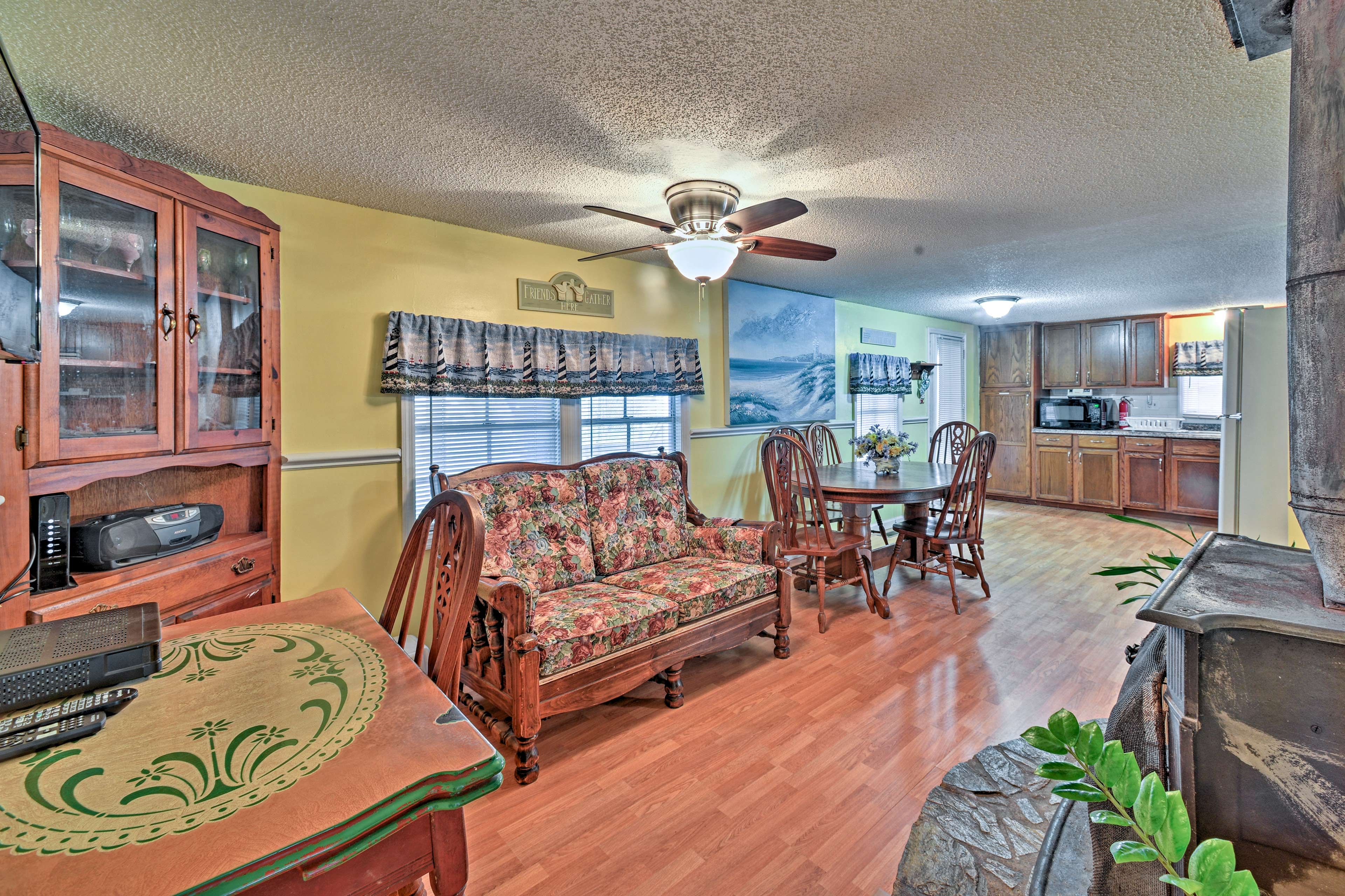 The open-concept layout creates an inviting space with enough room for everyone!