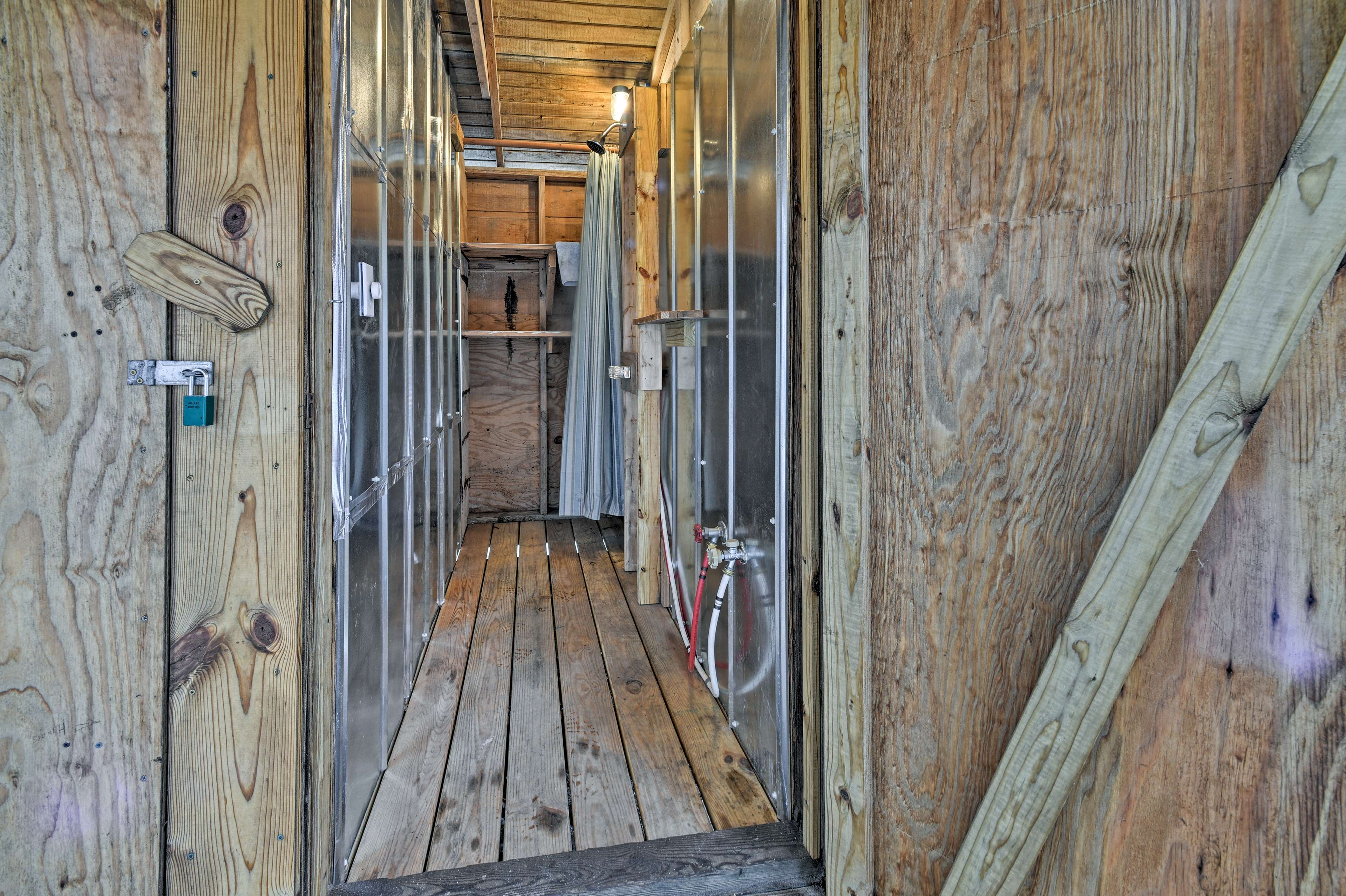 The outdoor shower is the quintessential amenity to a beach vacation!