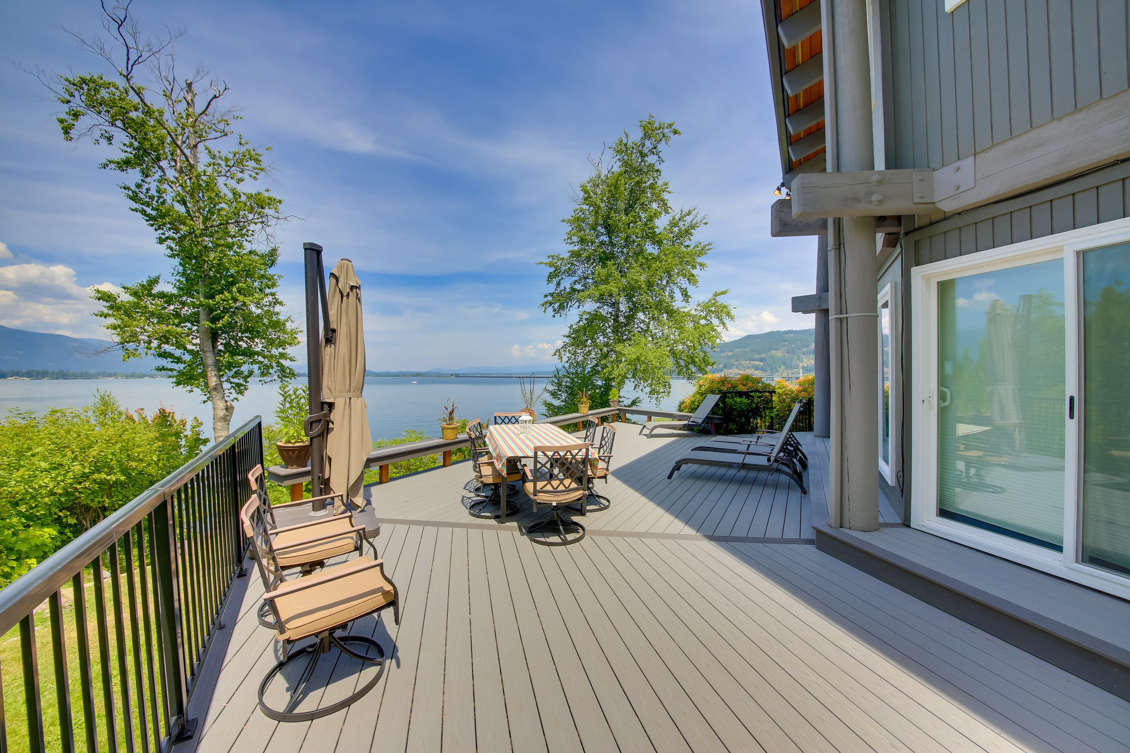 Private Deck | Outdoor Dining | Loungers | Mountain & Lake Views | Gas Grill