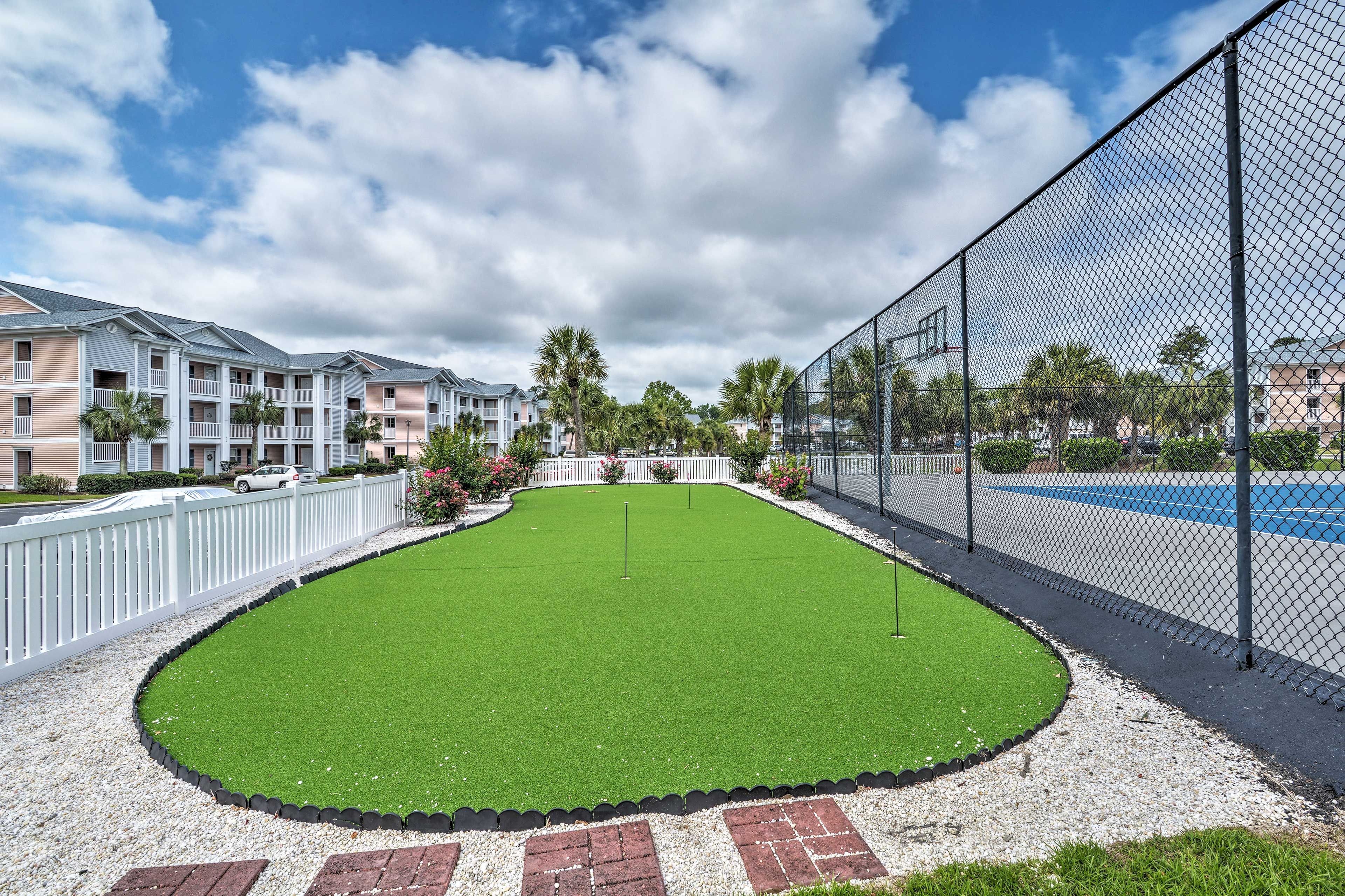 The putting green is ideal for practicing your short game.