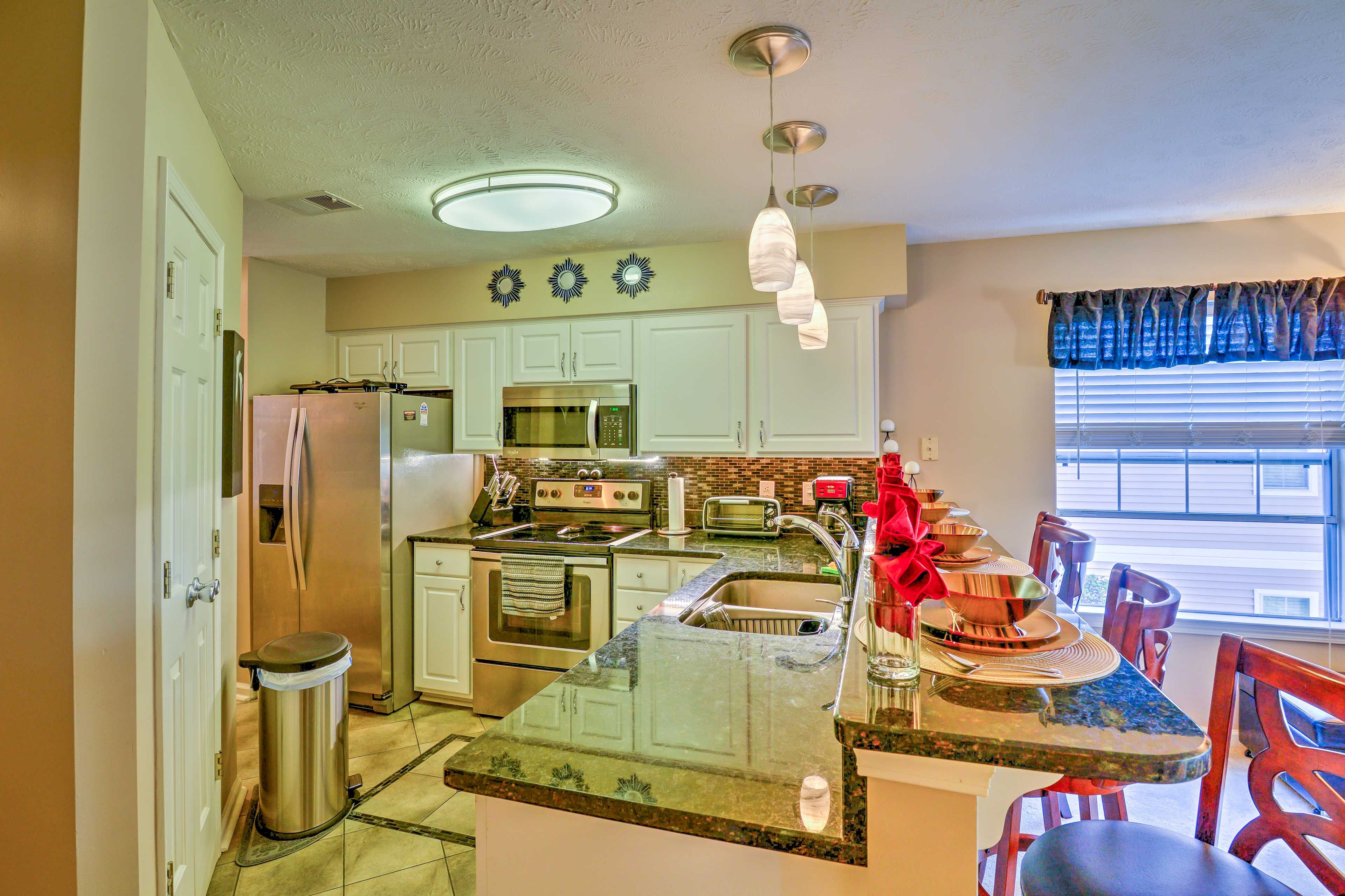 This newly updated kitchen comes fully equipped.