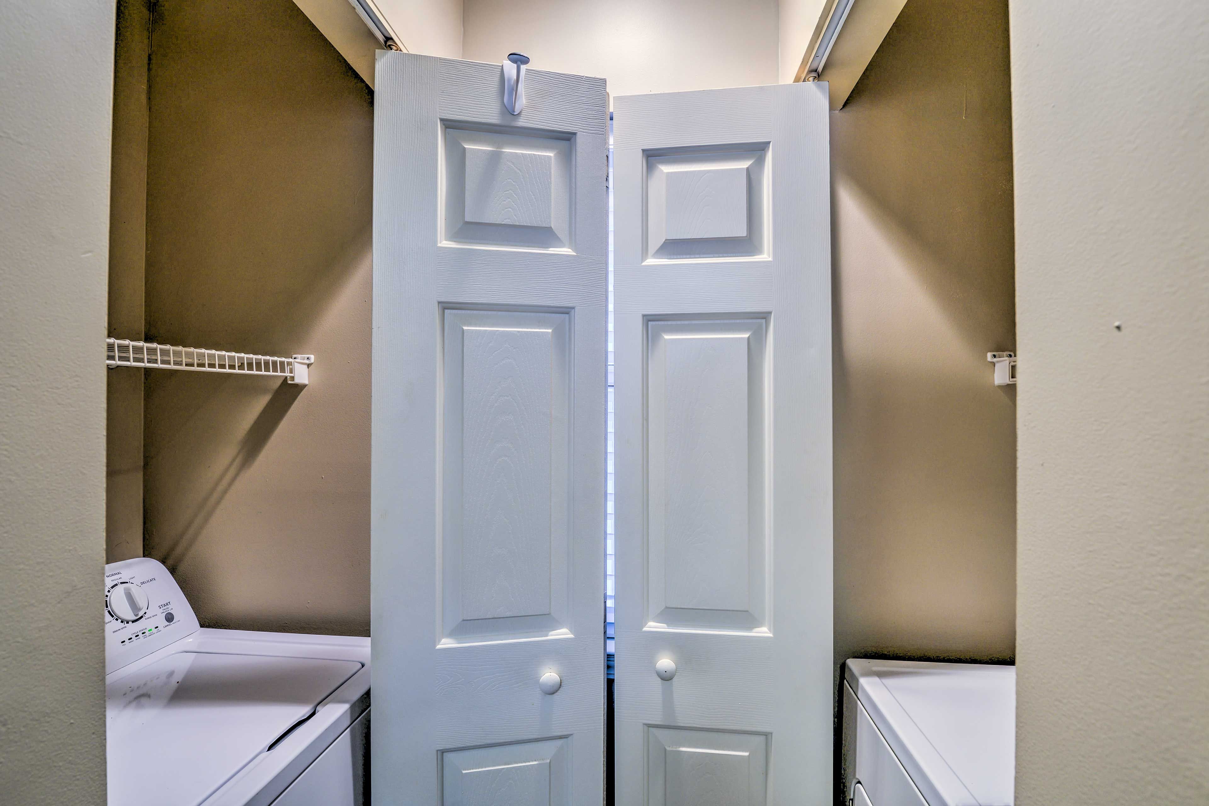 Pack lightly and wash your dirty duds in the laundry machines.