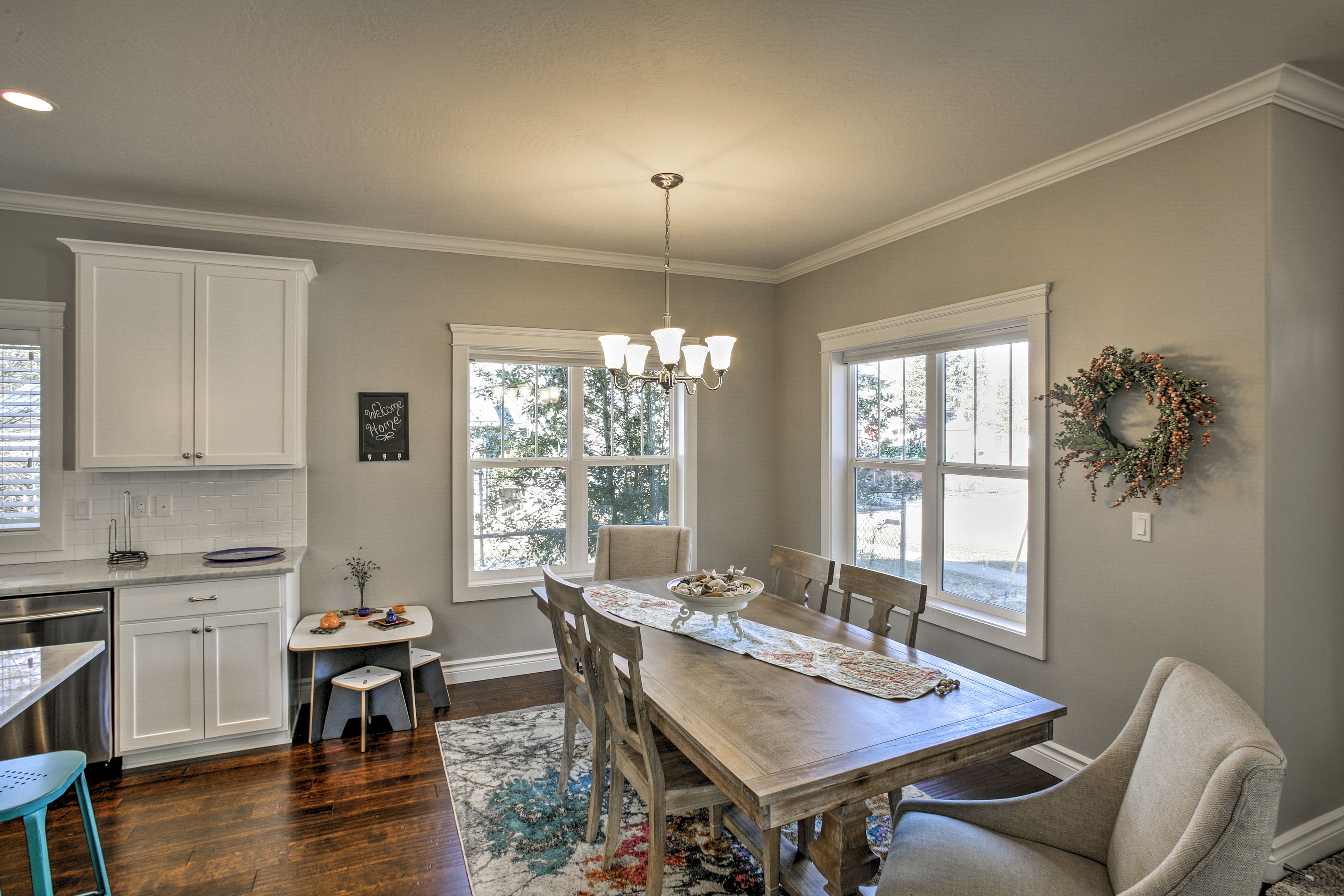 Laugh and tell stories around this beautiful dining room table.