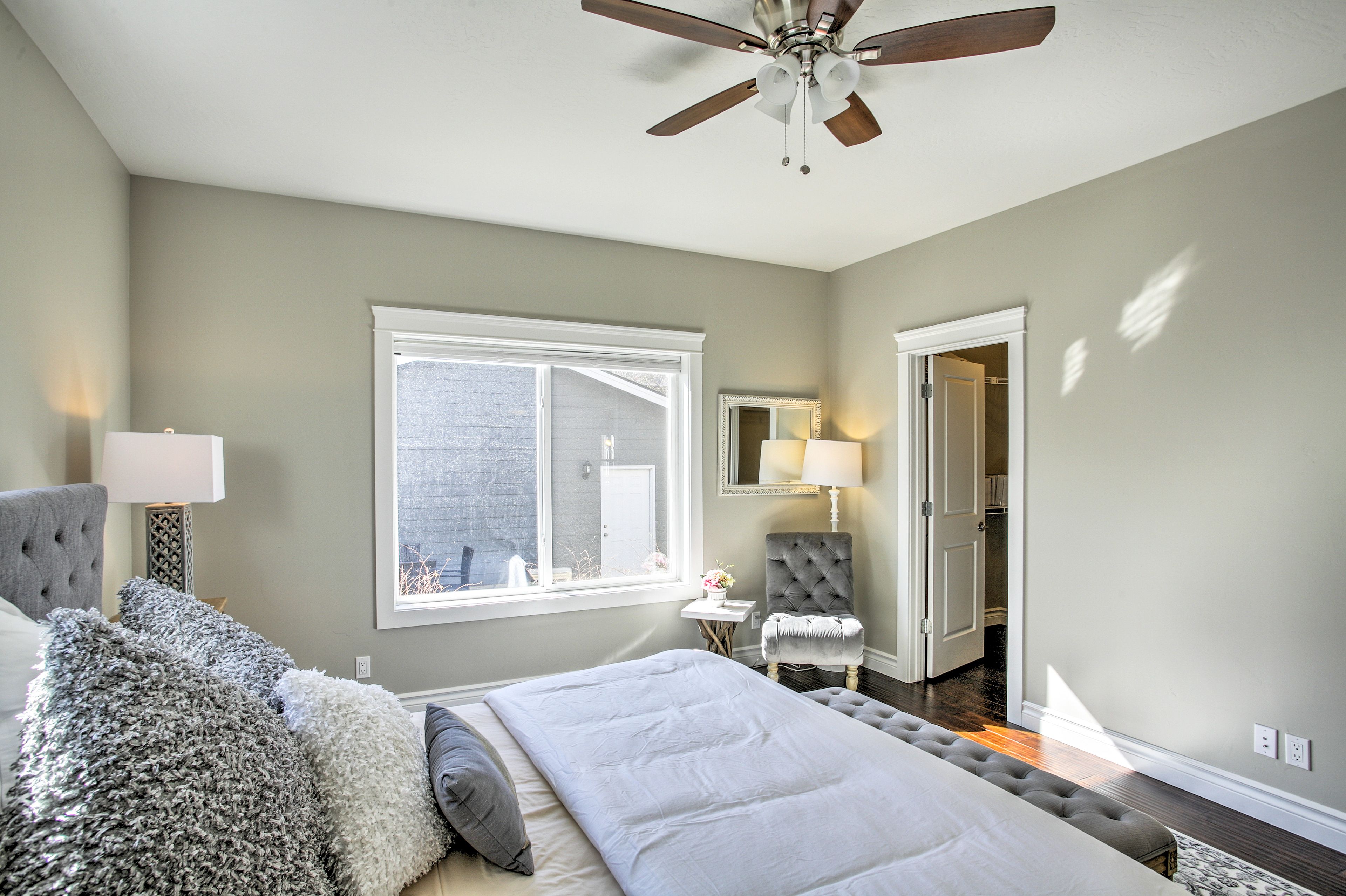 Sip coffee while basking in the sun pouring through the large window.