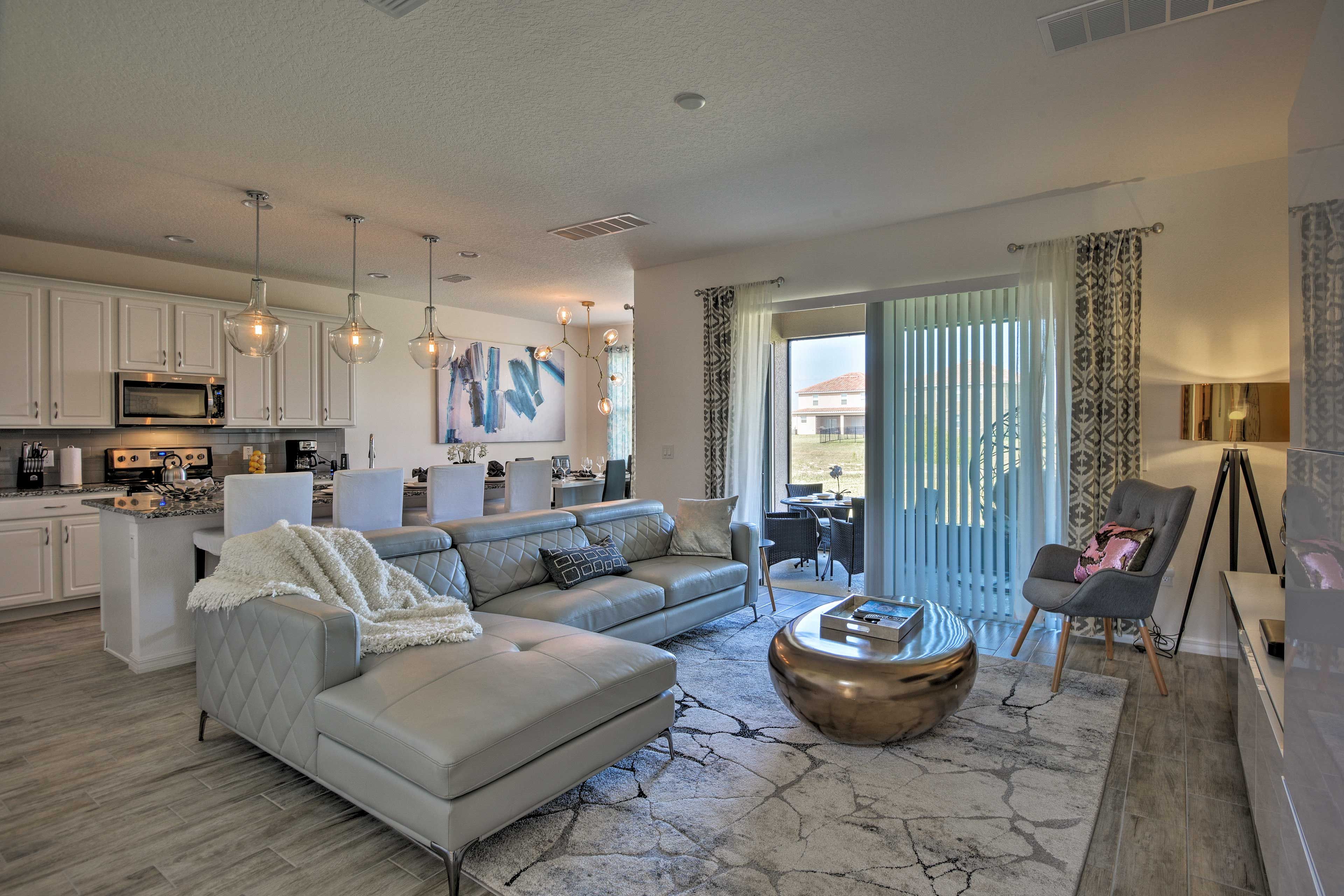 The home boasts an open floor plan.