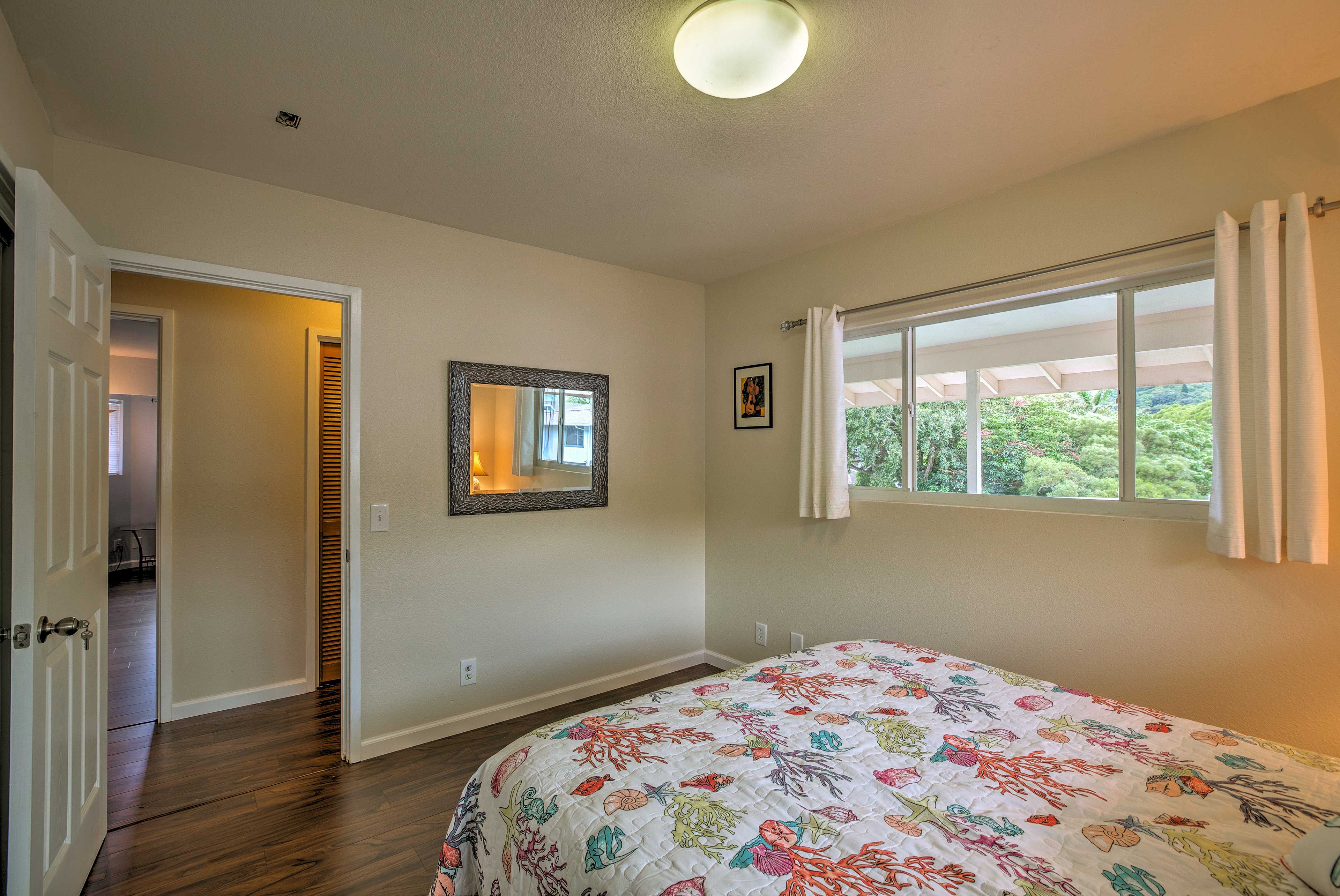 Wake up to the sun shining through the window.
