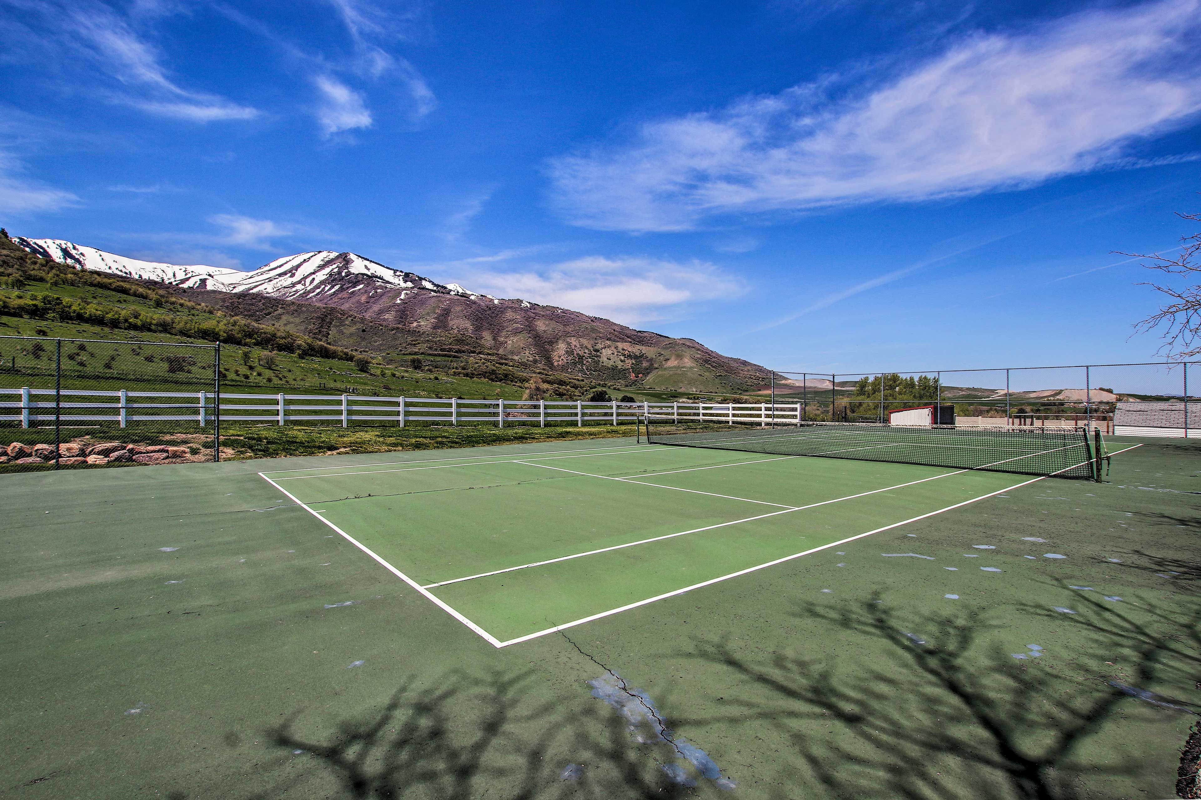 Play tennis or basketball out back with friends and family.