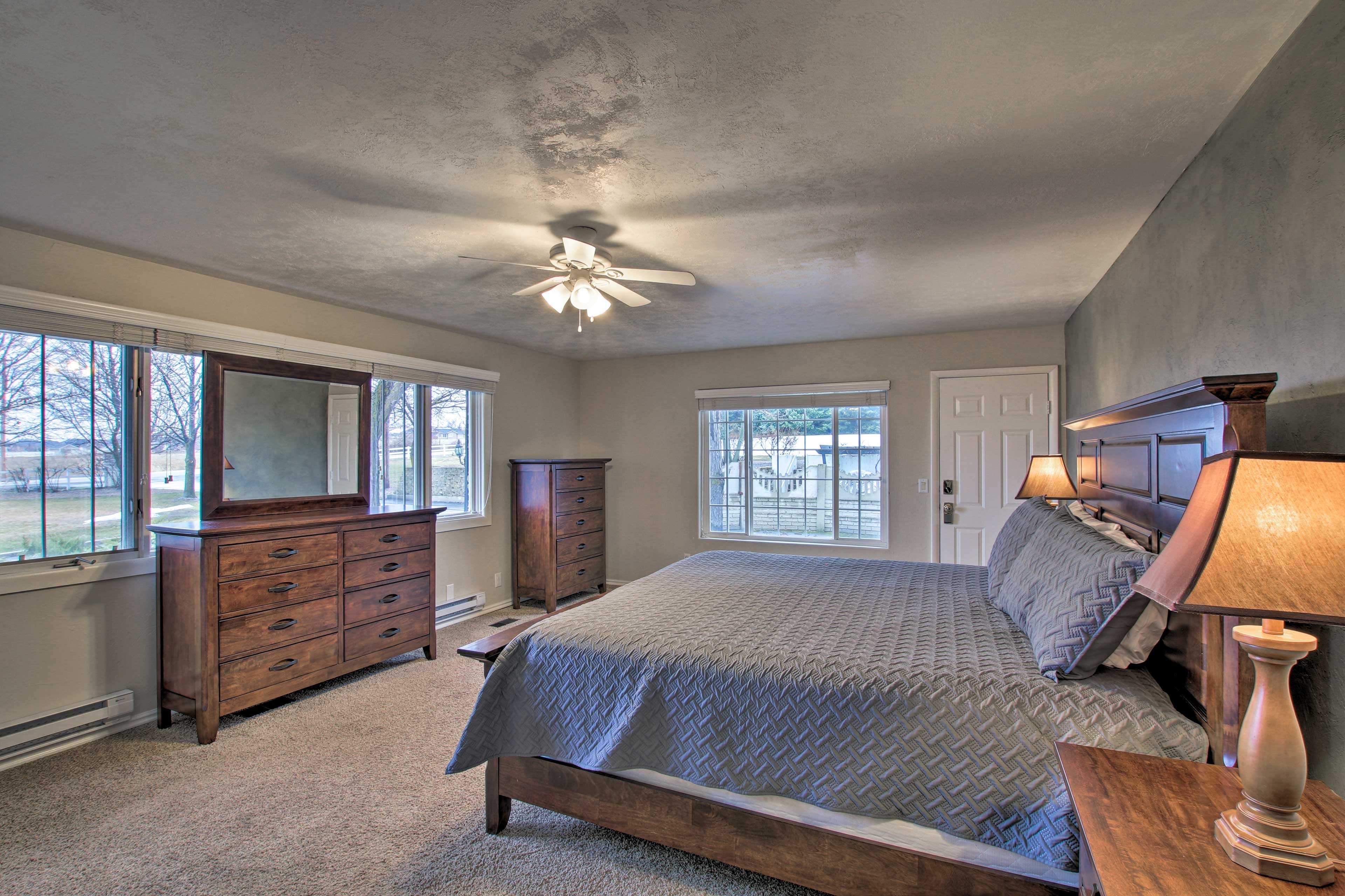 Large windows afford ample natural light.
