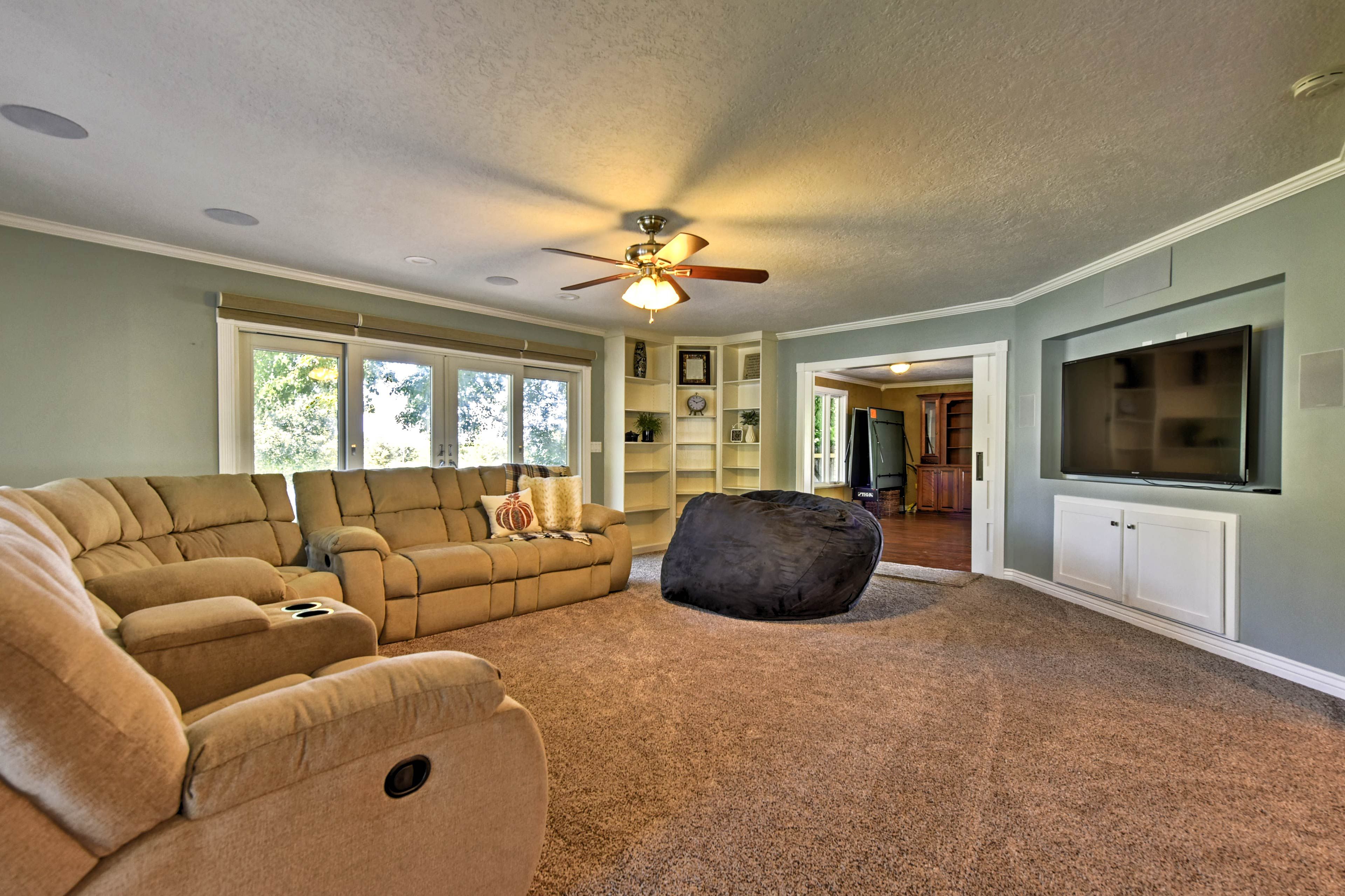 Unwind in the spacious living room after a long day of traveling.