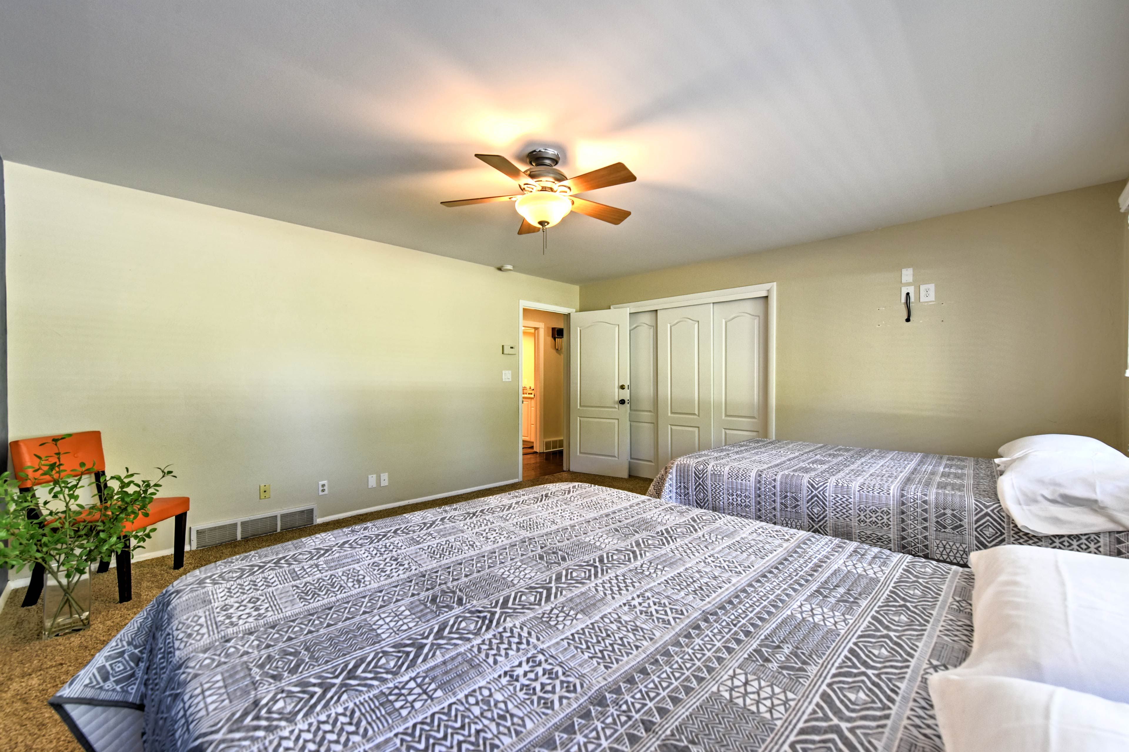 The large double closet offers plenty of storage space.