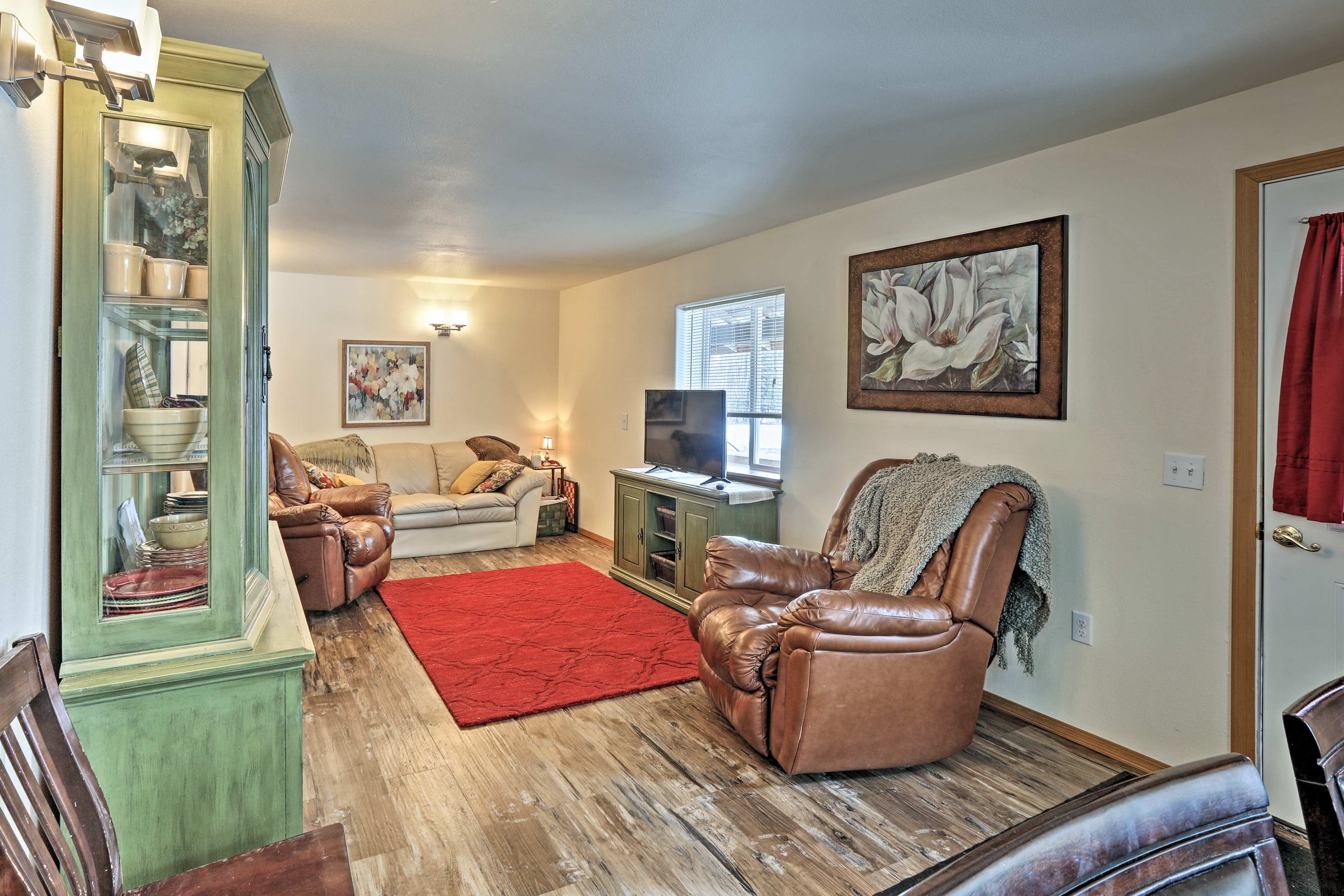 The cozy interior offers all the comforts of home.