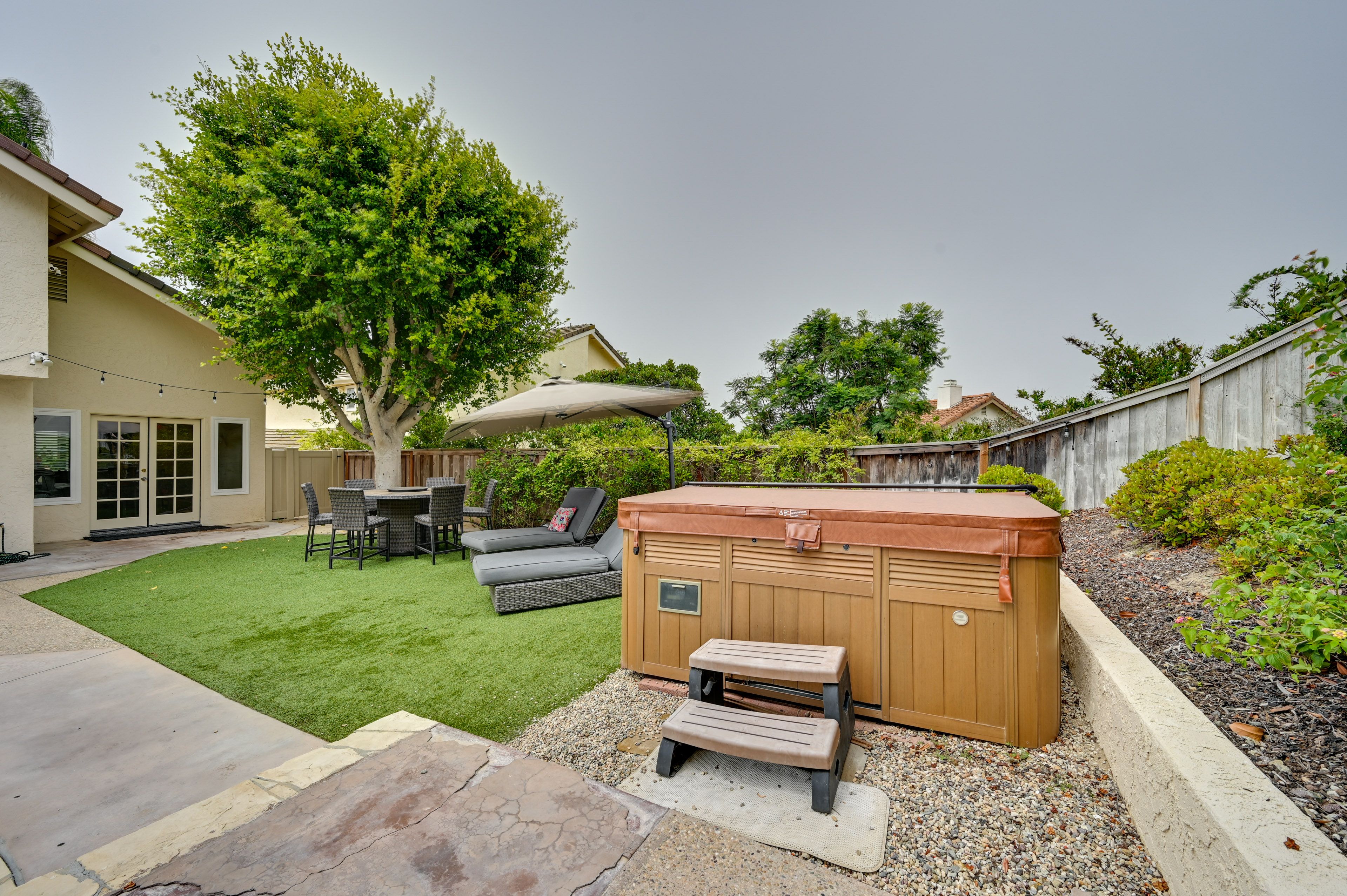 Private Yard | Hot Tub | Lounge Chairs