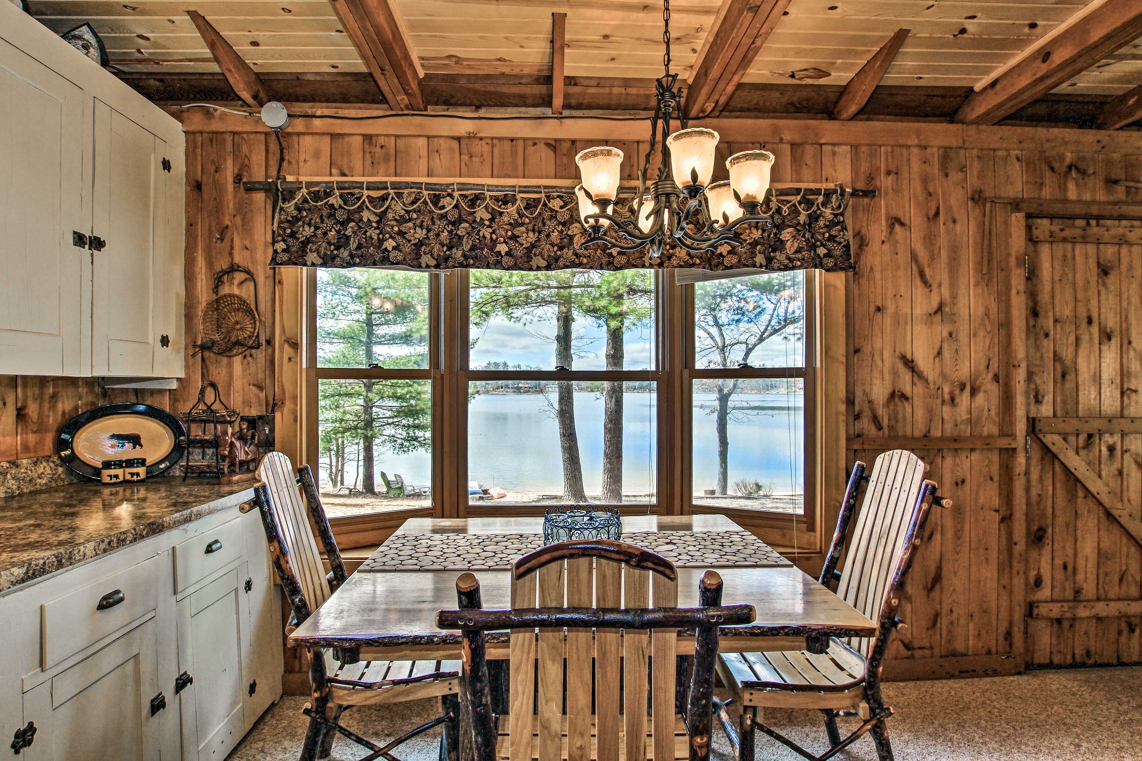 Every room is framed by views of the lake.