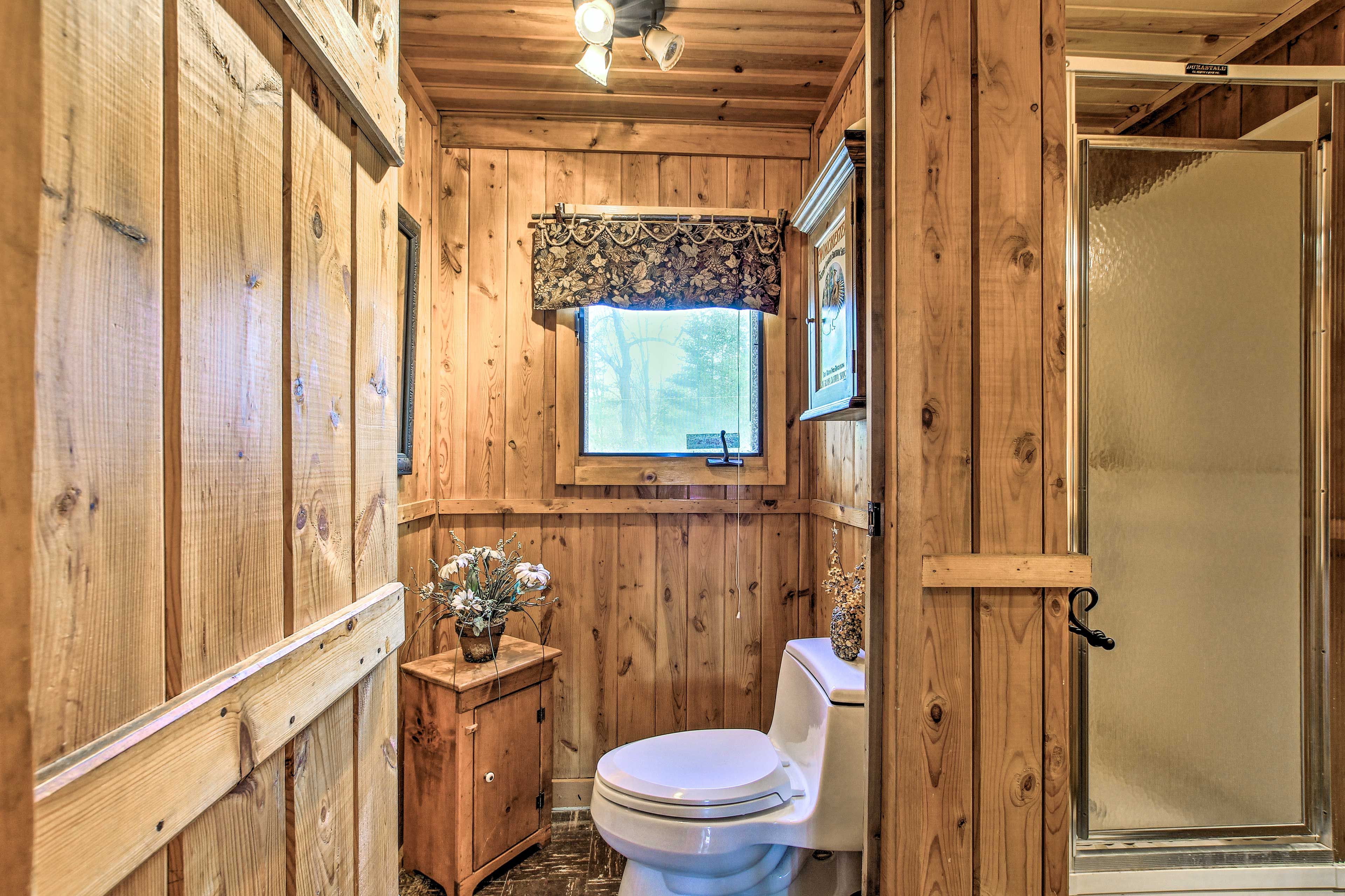 The bathroom offers a walk-in shower.