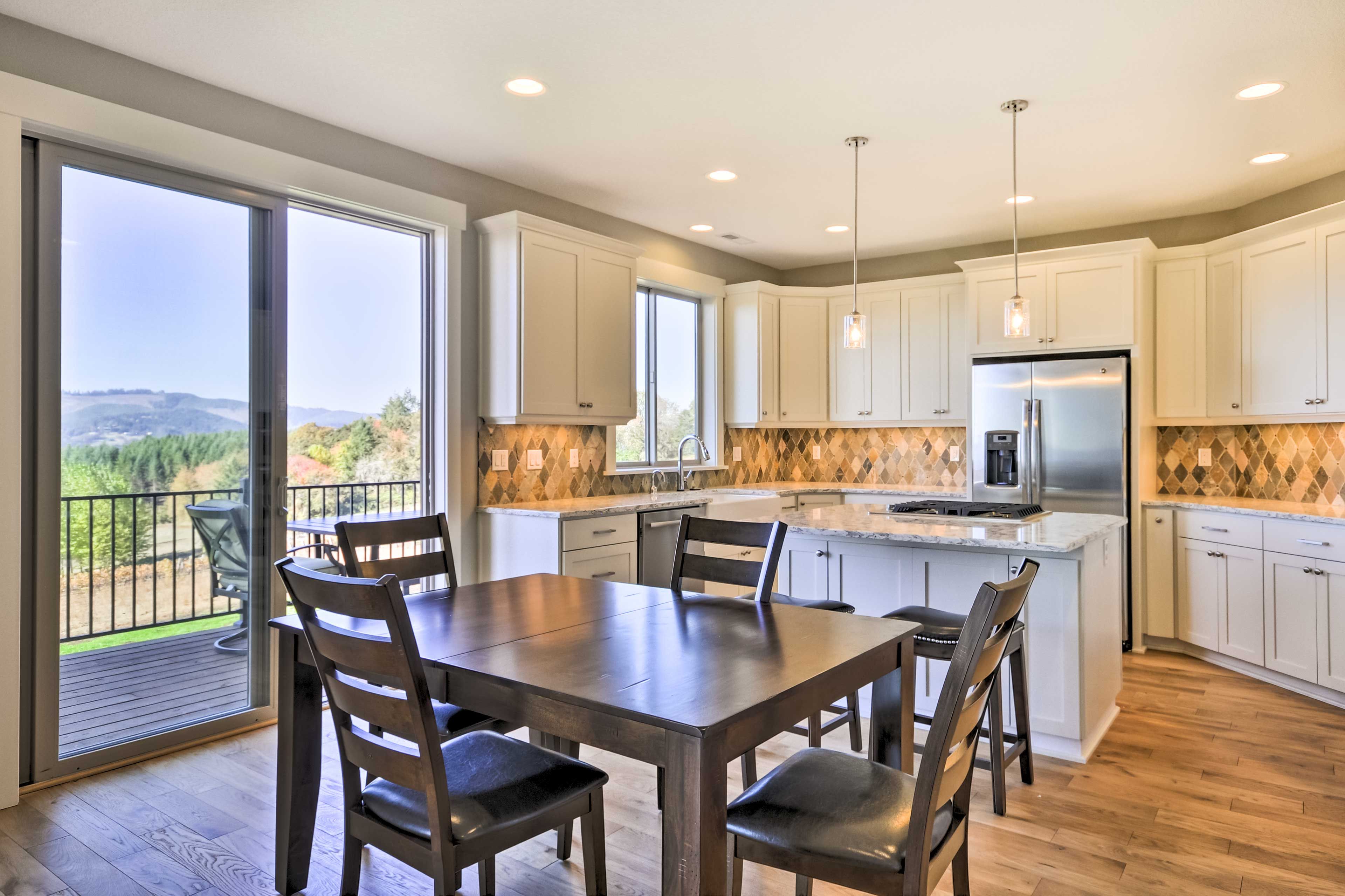 Dining & Kitchen Area | Free WiFi | Central A/C & Heating