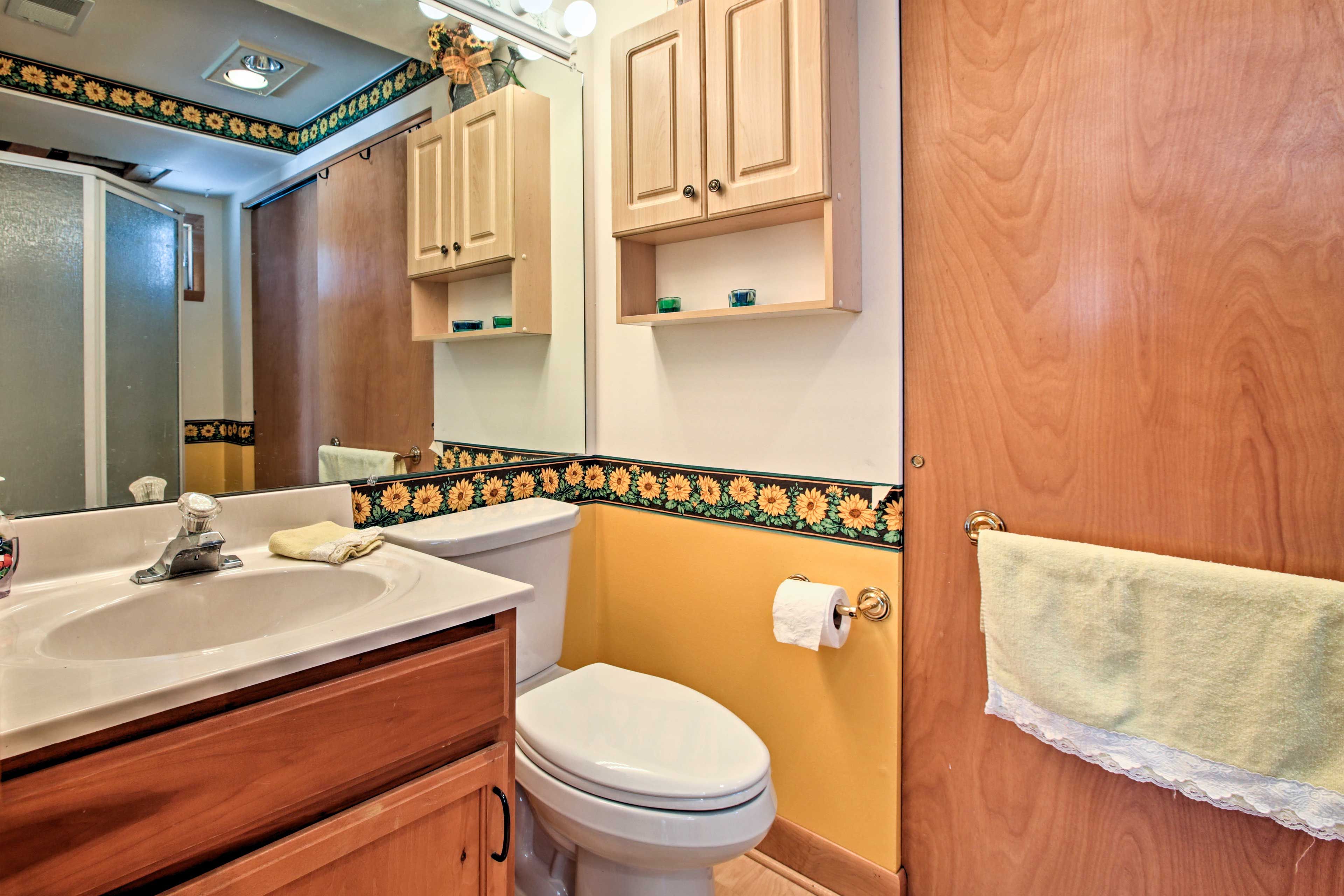 Freshen up in the full bathroom.