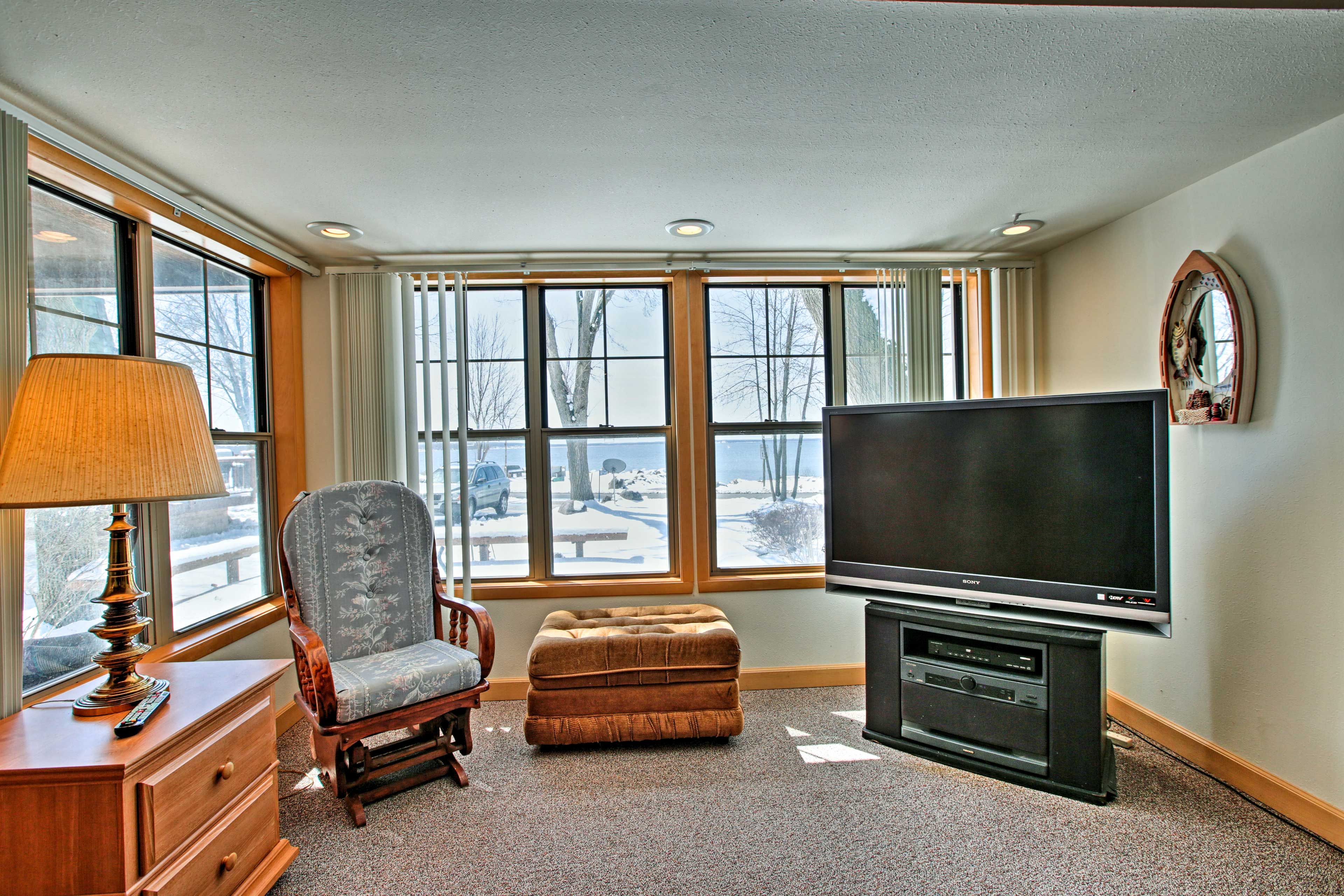 The living room fills with natural sunlight each morning.