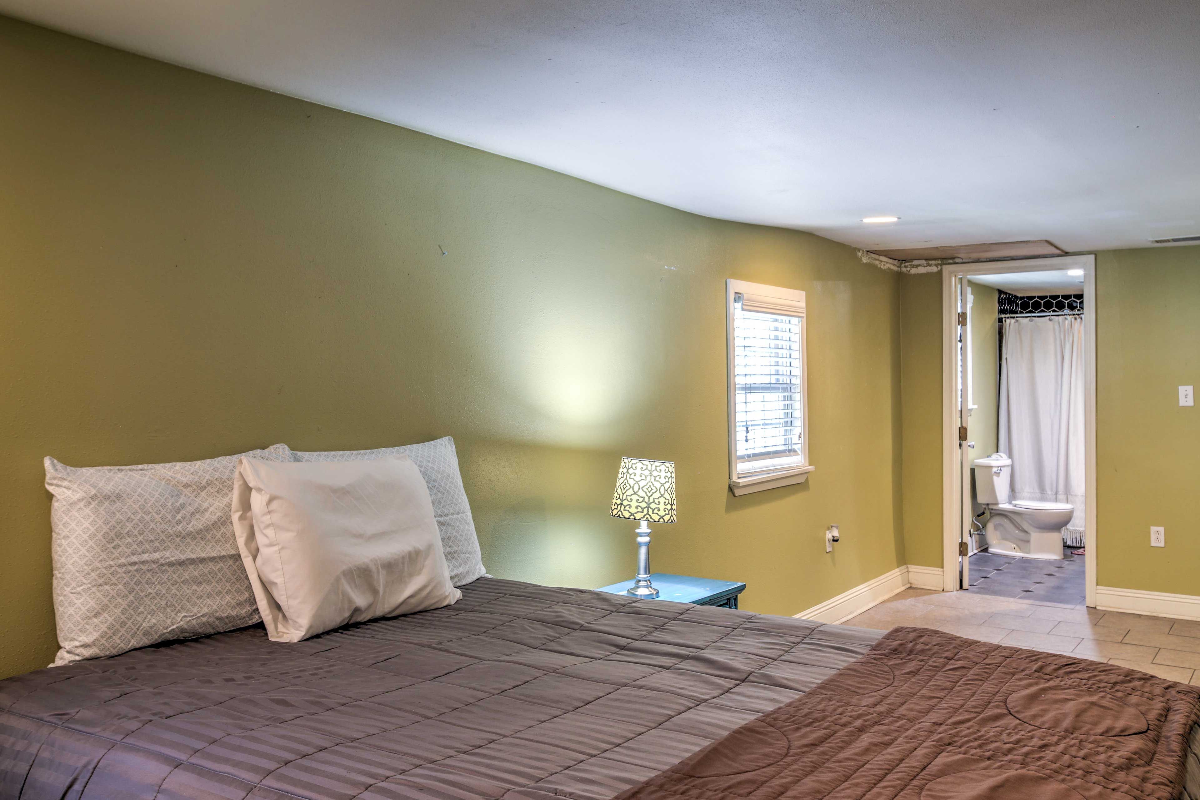 The full bathroom is just steps away, completing your bedroom sanctuary.
