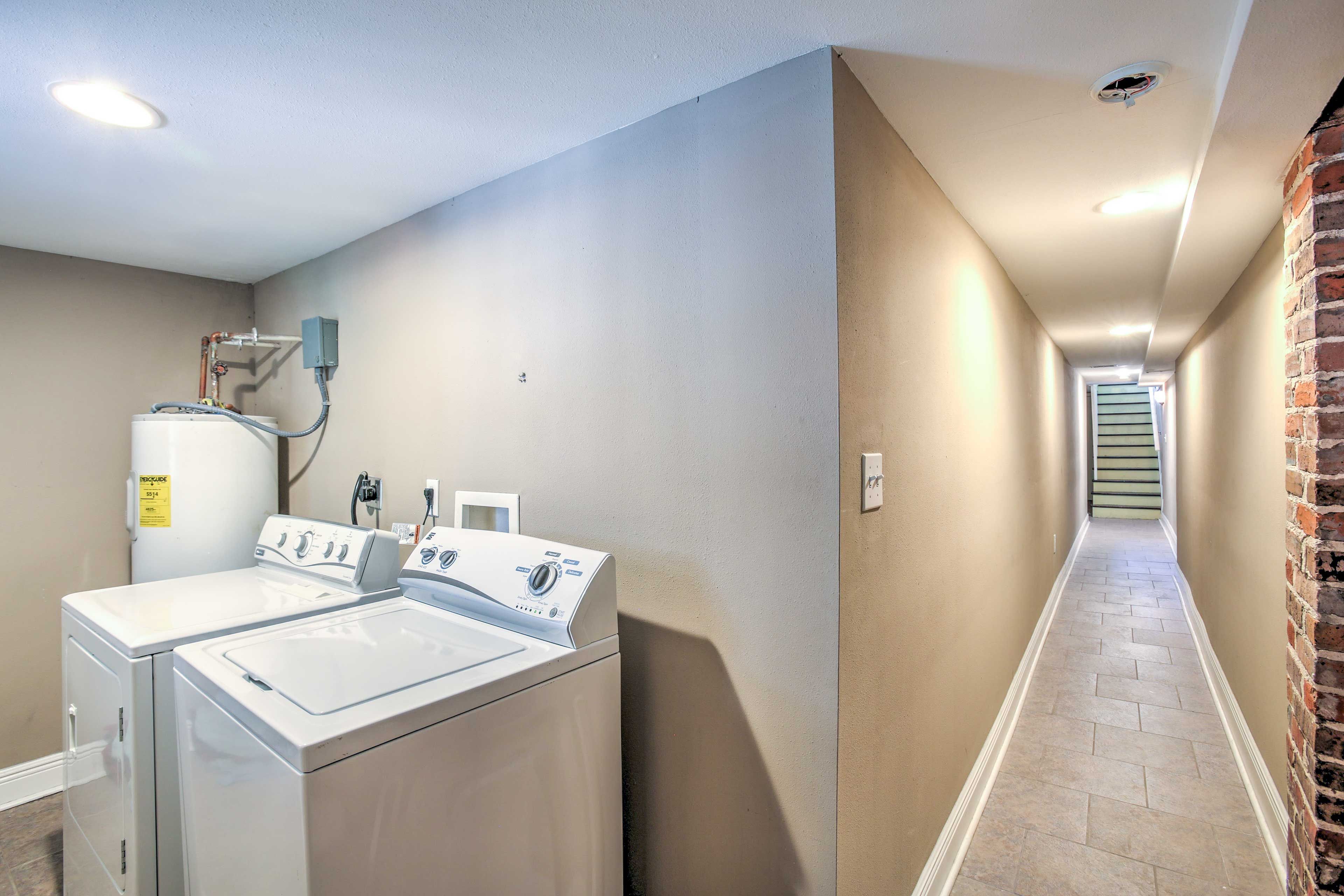 The on-site washer and dryer make it easy to keep your clothes clean.