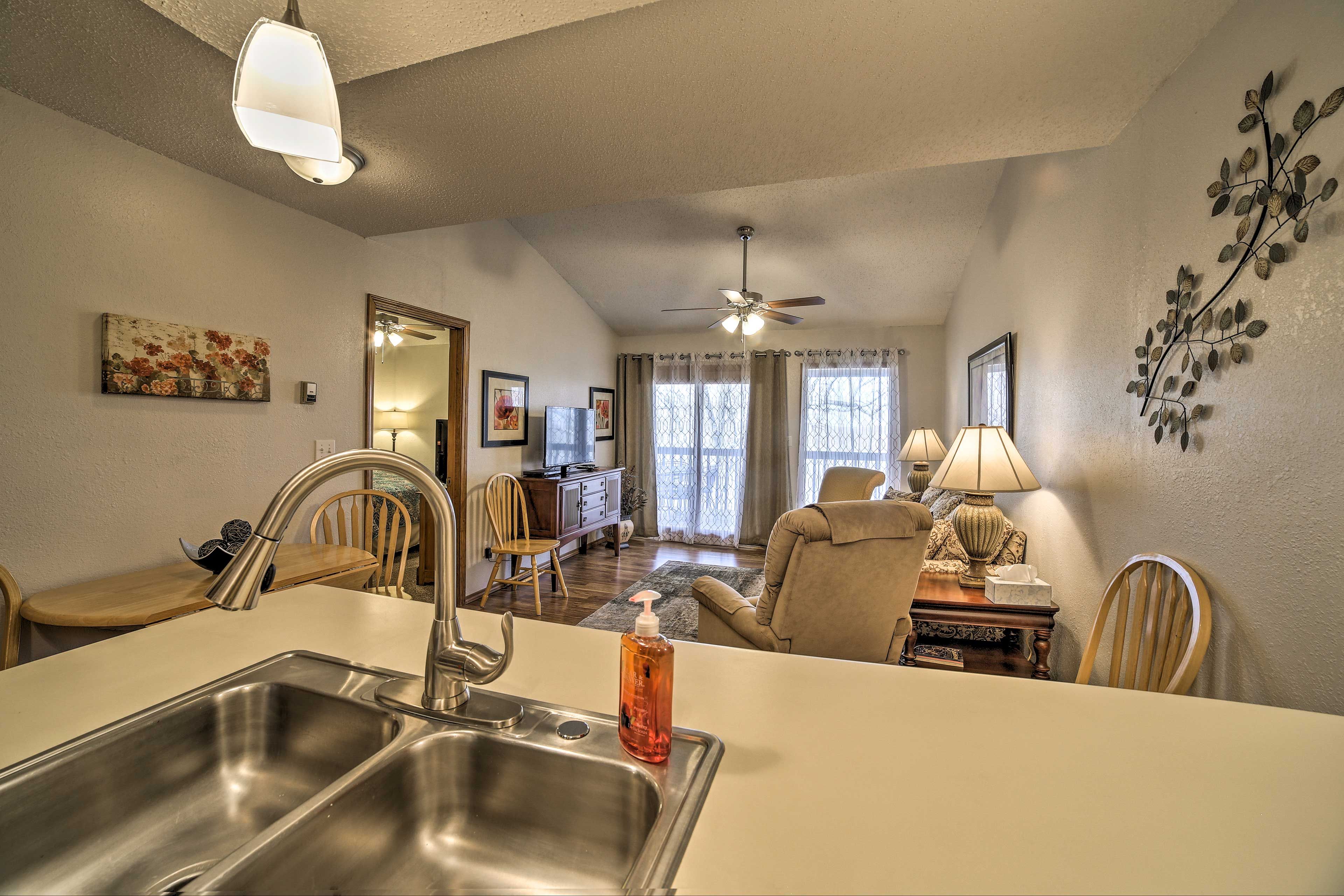 The expansive countertops making cooking a breeze.