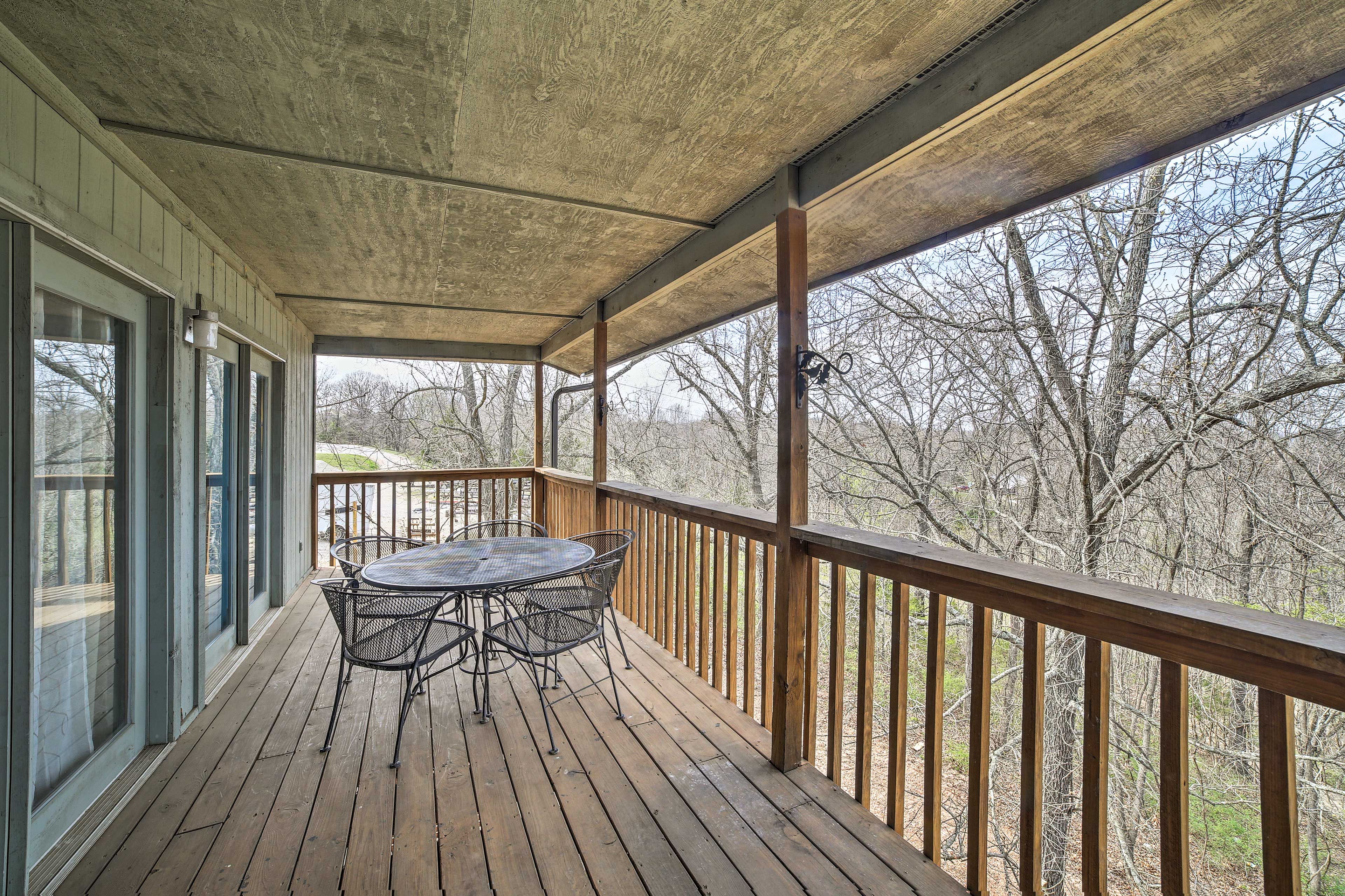 Enjoy a meal alfresco on the furnished deck.