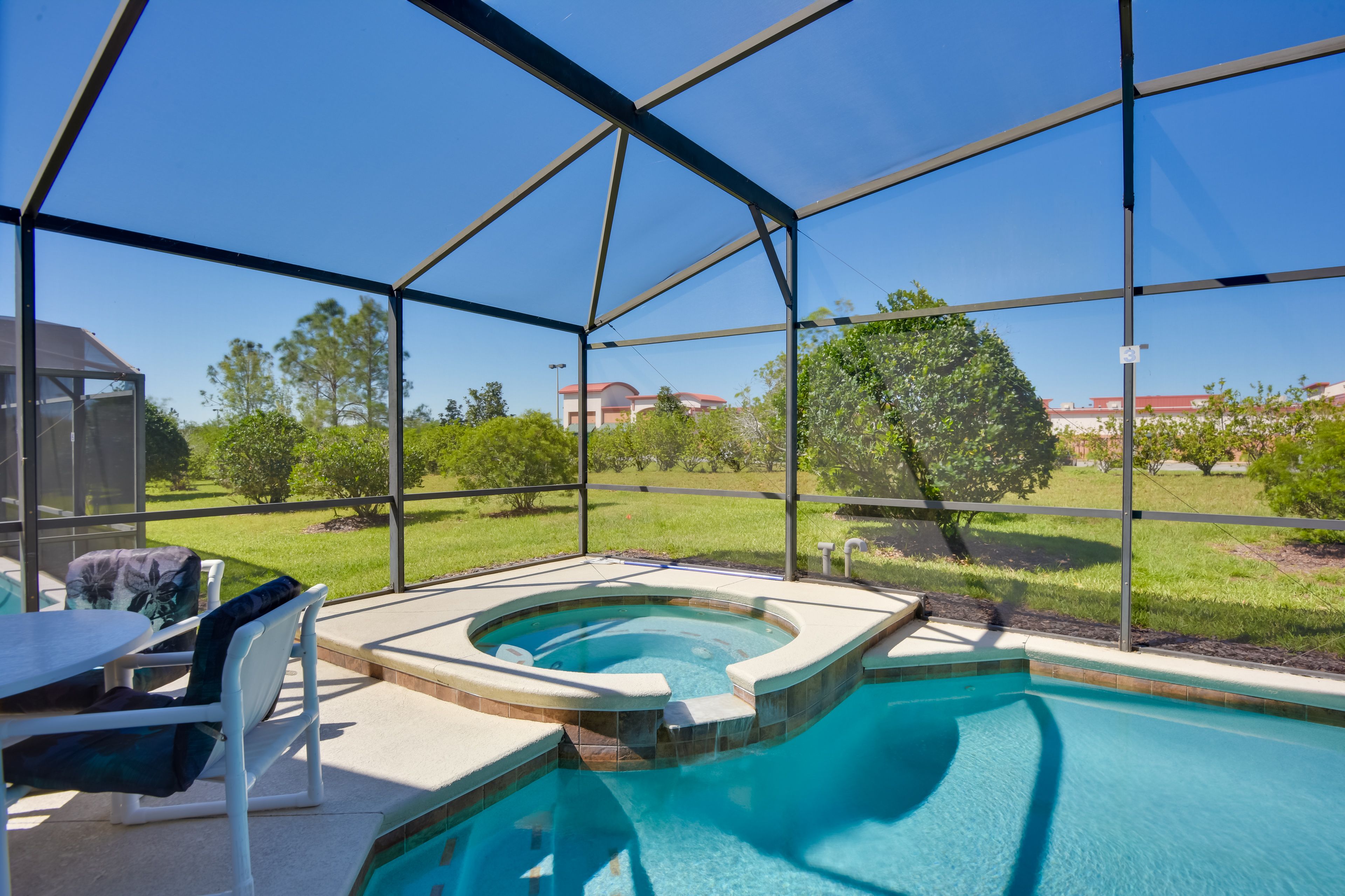 Private Pool (Heated w/ Fee) | Screened-In Lanai | Outdoor Dining