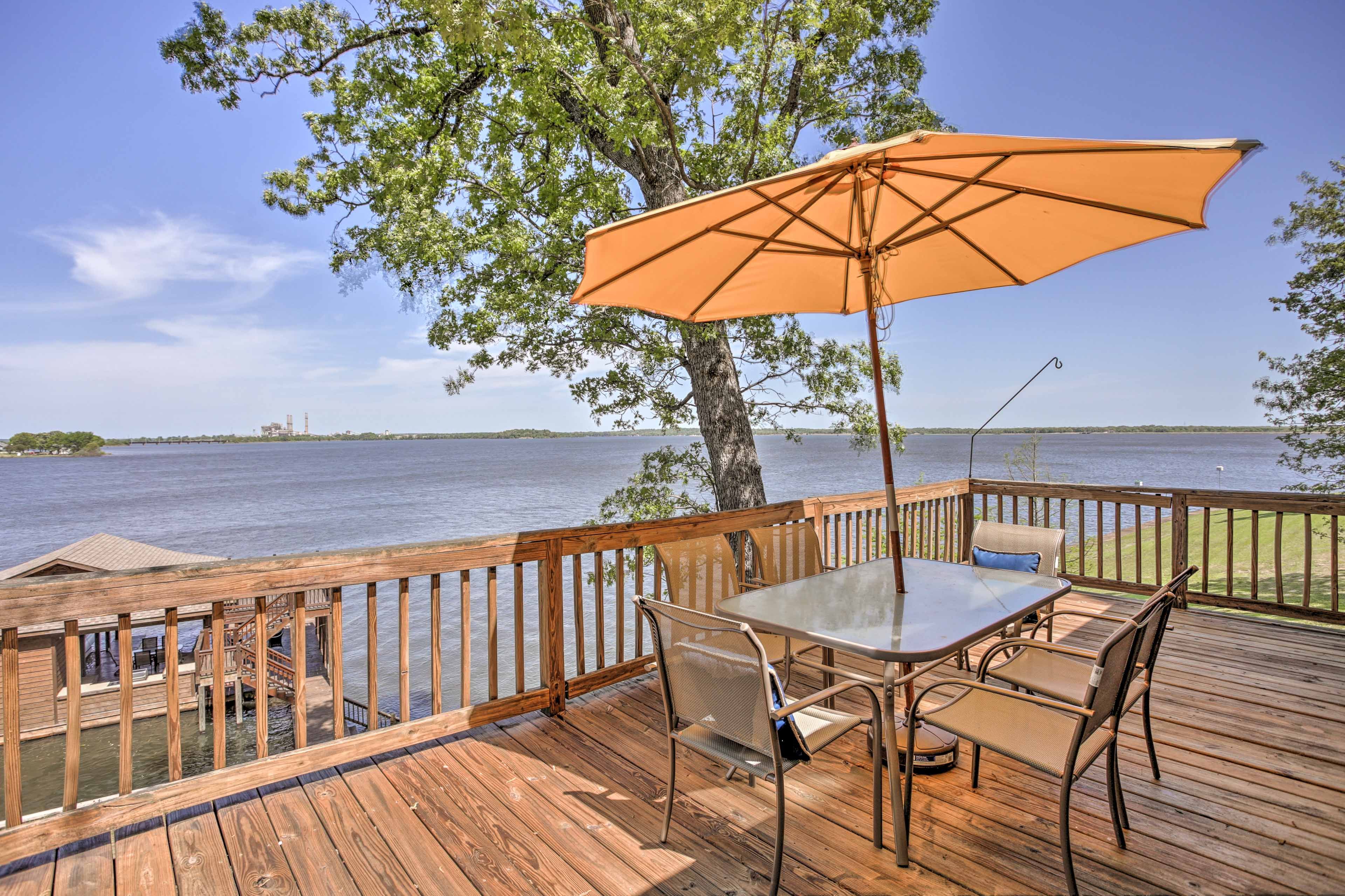 Sip your morning coffee on the deck overlooking the lake.